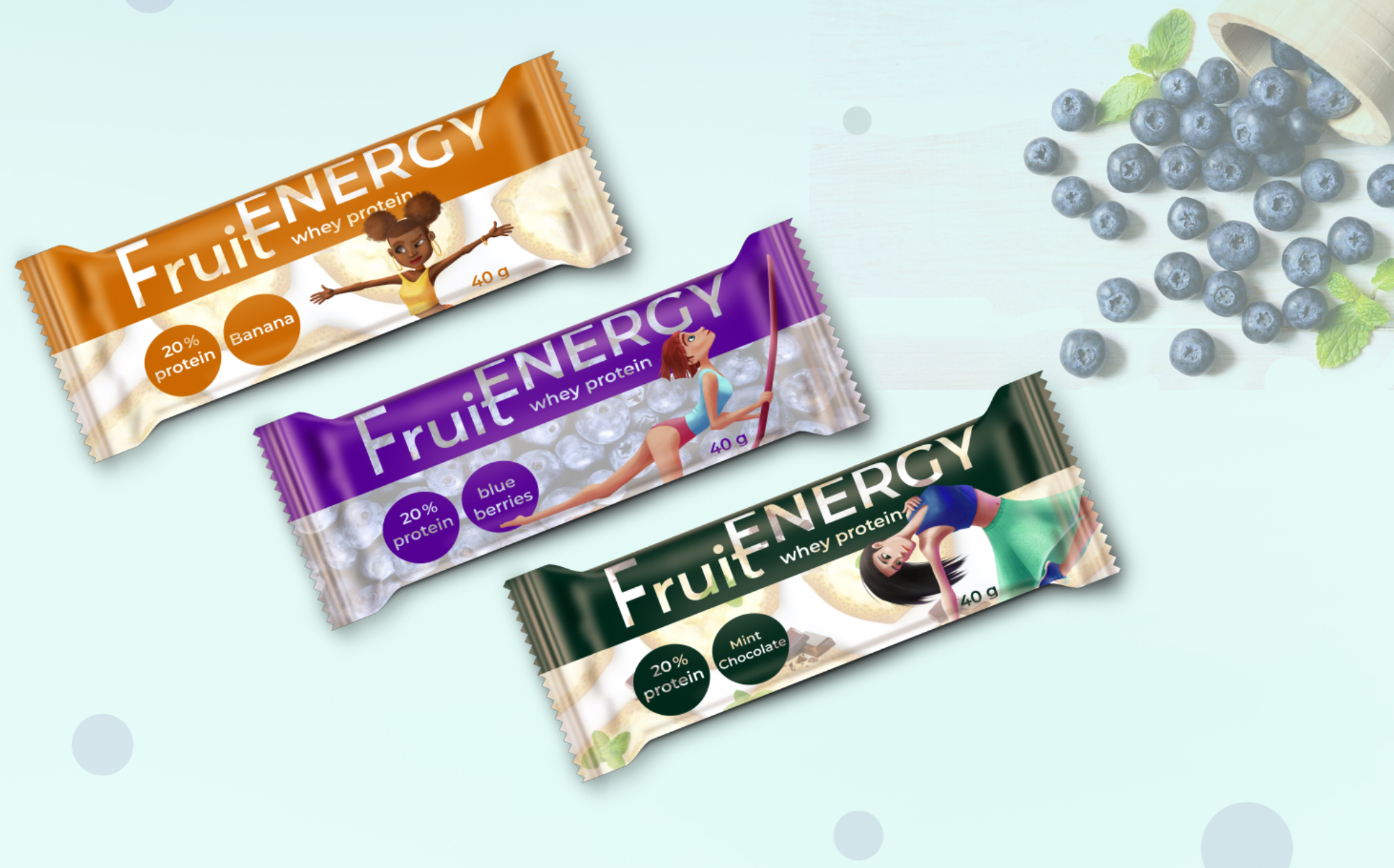 Бренд персонажи для спортивного питания FruitEnergy — Изображение №13 — Брендинг, Иллюстрация на Dprofile