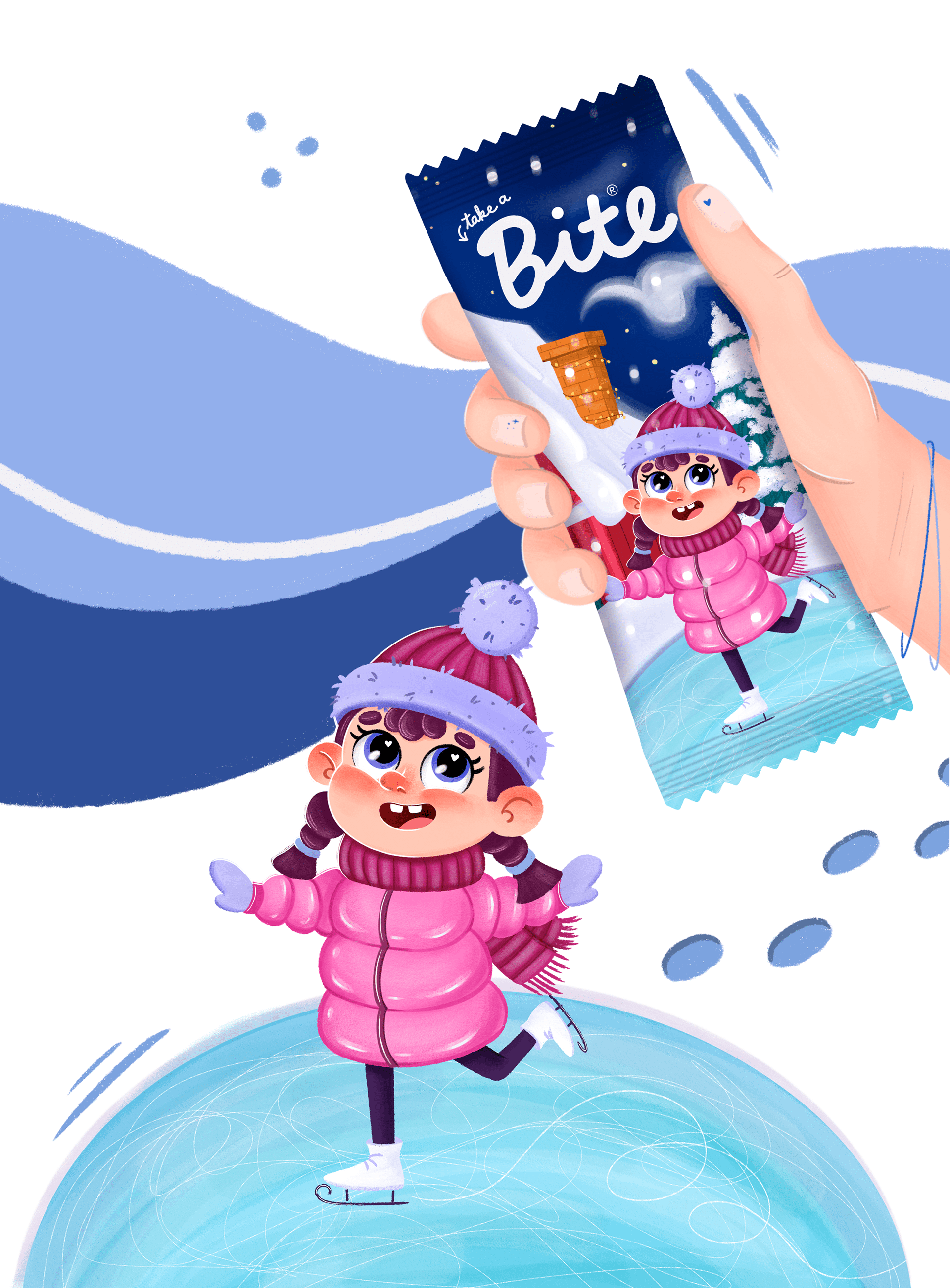 Концепт. Дизайн новогодней линейки батончиков Bite — Изображение №5 — Иллюстрация на Dprofile