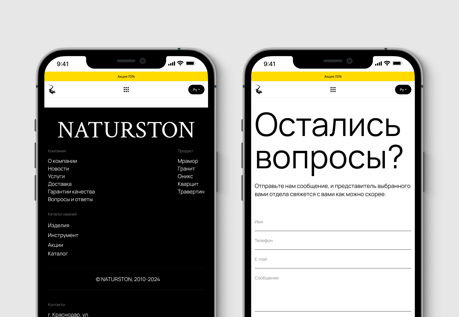 NATURSTON — Изображение №7 — Интерфейсы, Брендинг на Dprofile