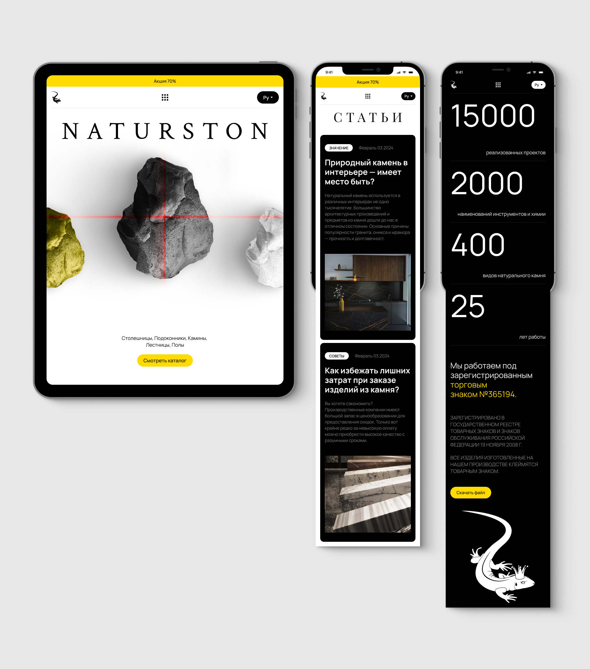 NATURSTON — Изображение №3 — Интерфейсы, Брендинг на Dprofile