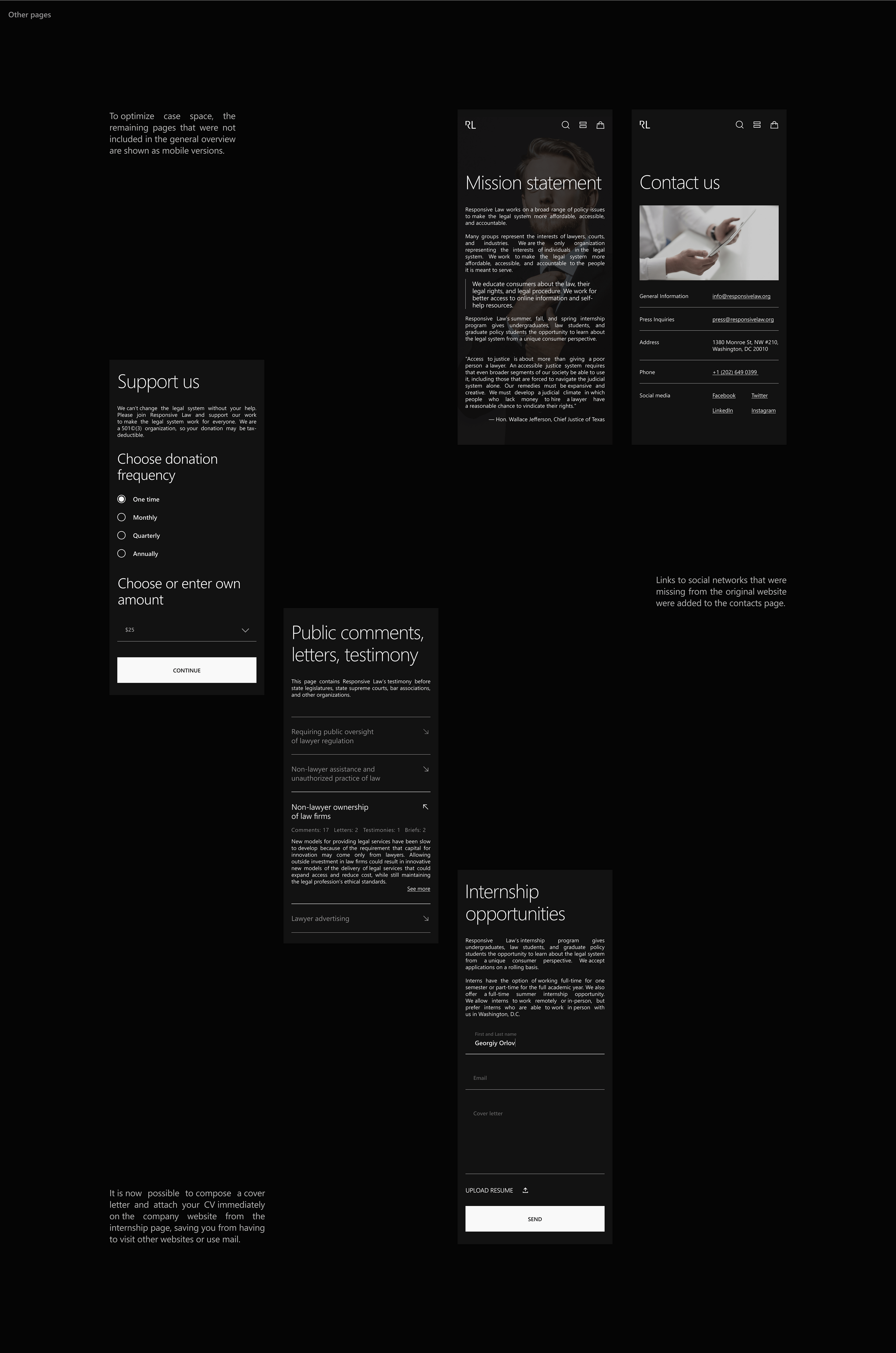 Responsive Law - корпоративный сайт — Изображение №10 — Интерфейсы, Брендинг на Dprofile