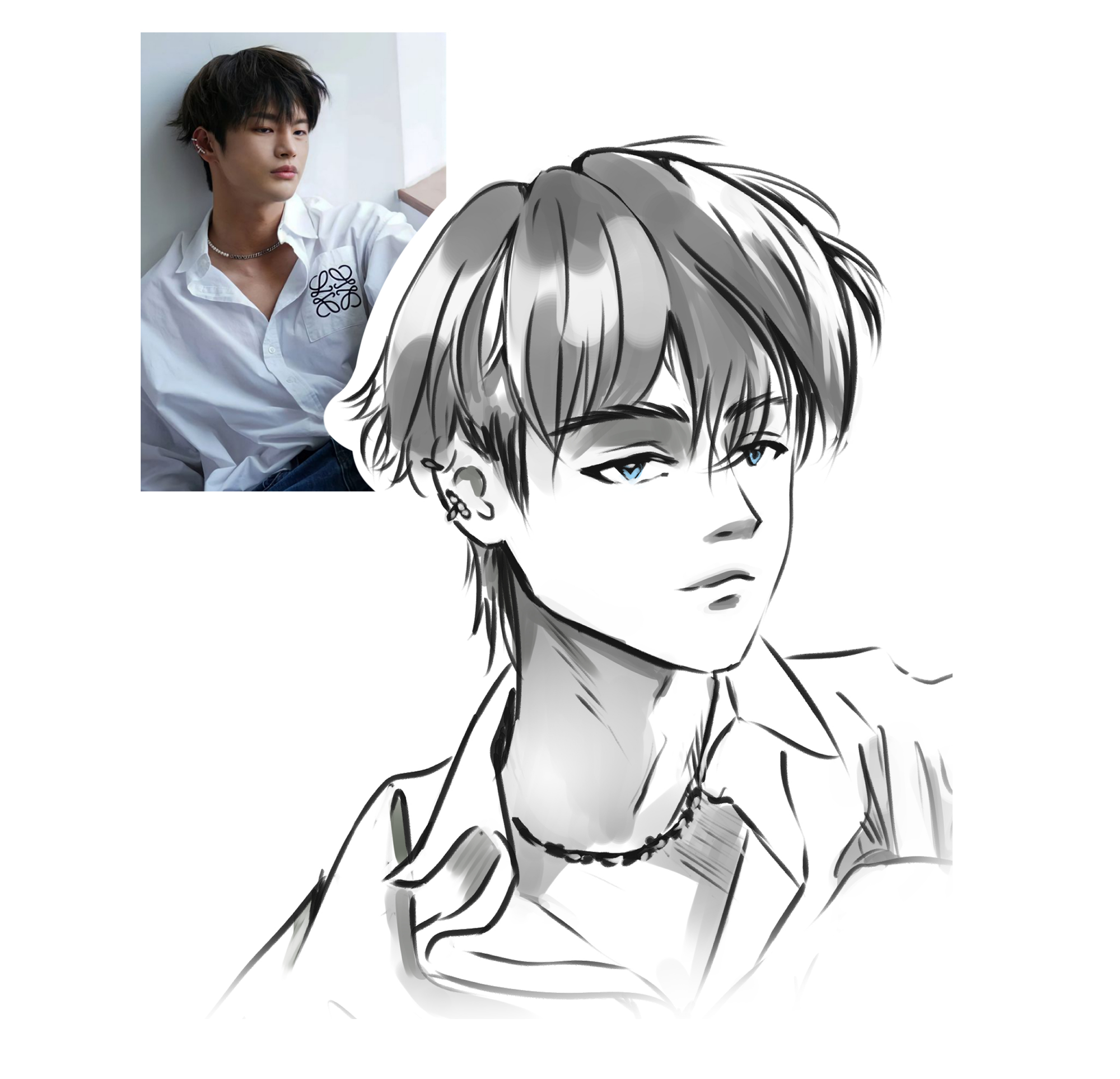 Скетчи по фото людей и персонажей в аниме/манга стиле — Изображение №3 — Иллюстрация на Dprofile