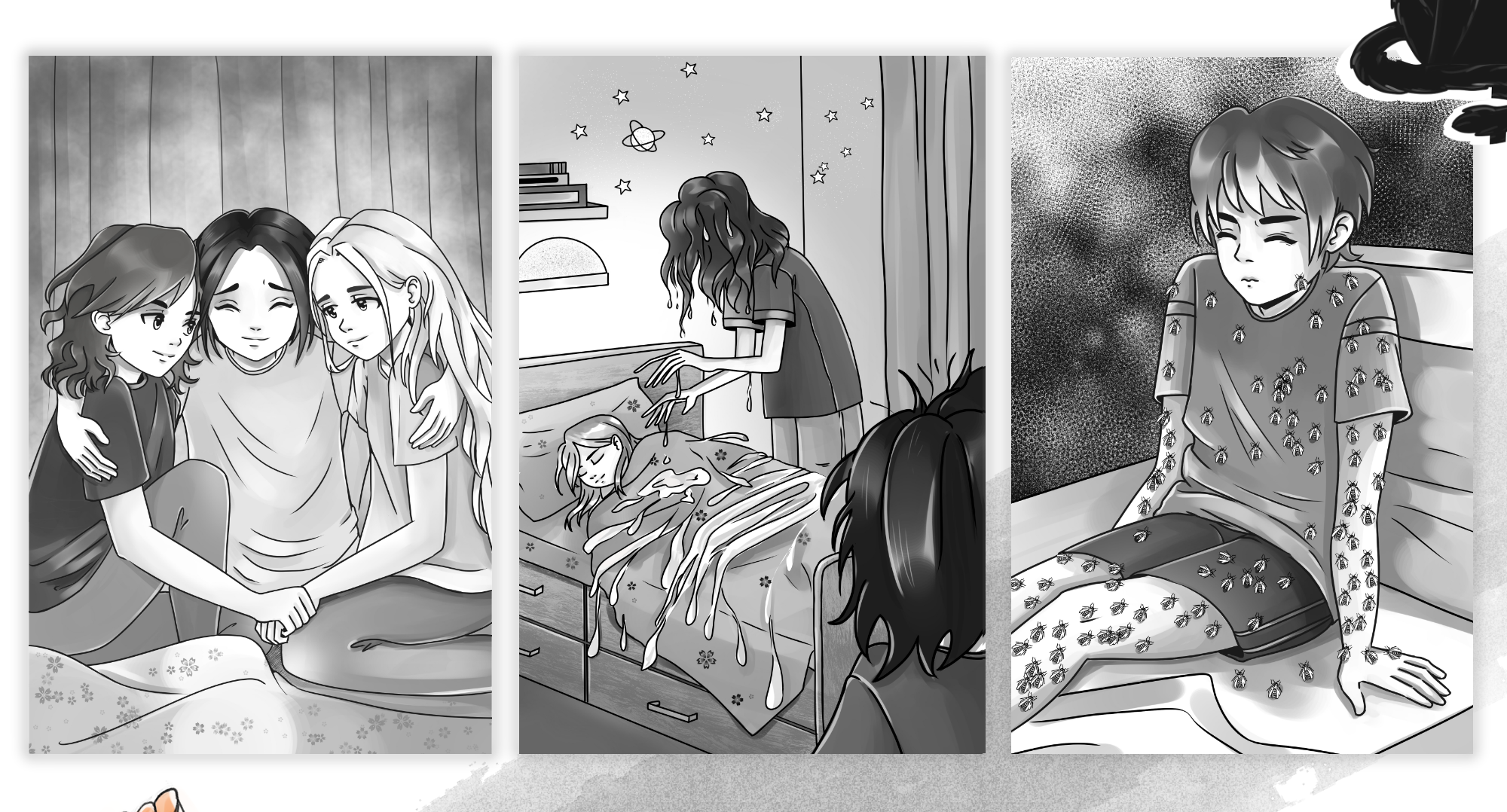 Иллюстрации к детской книге страшилок в ч/б и аниме стиле — Изображение №6 — Иллюстрация, Графика на Dprofile