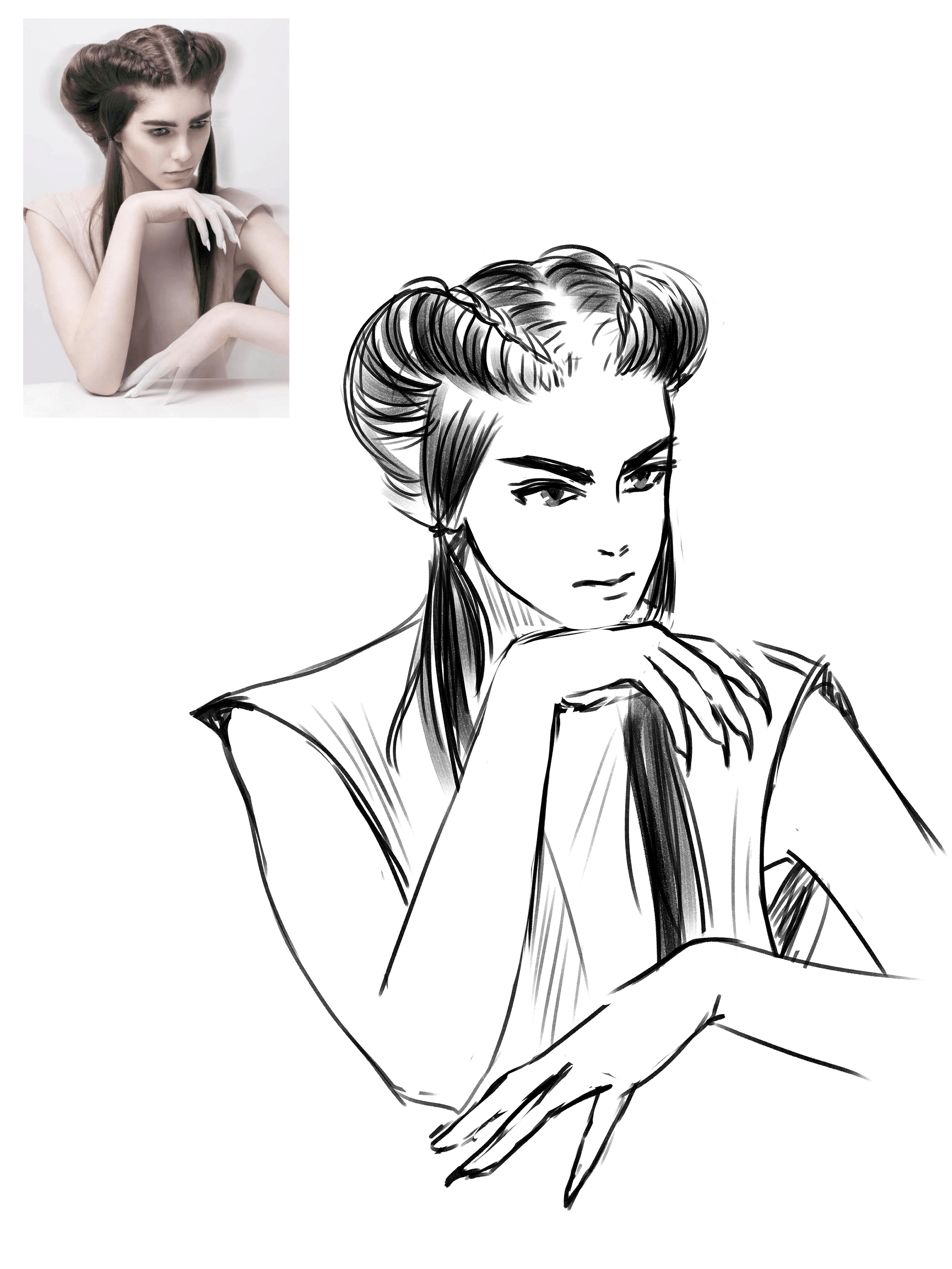 Скетчи по фото людей в аниме / манга стиле — Изображение №10 — Иллюстрация, Графика на Dprofile