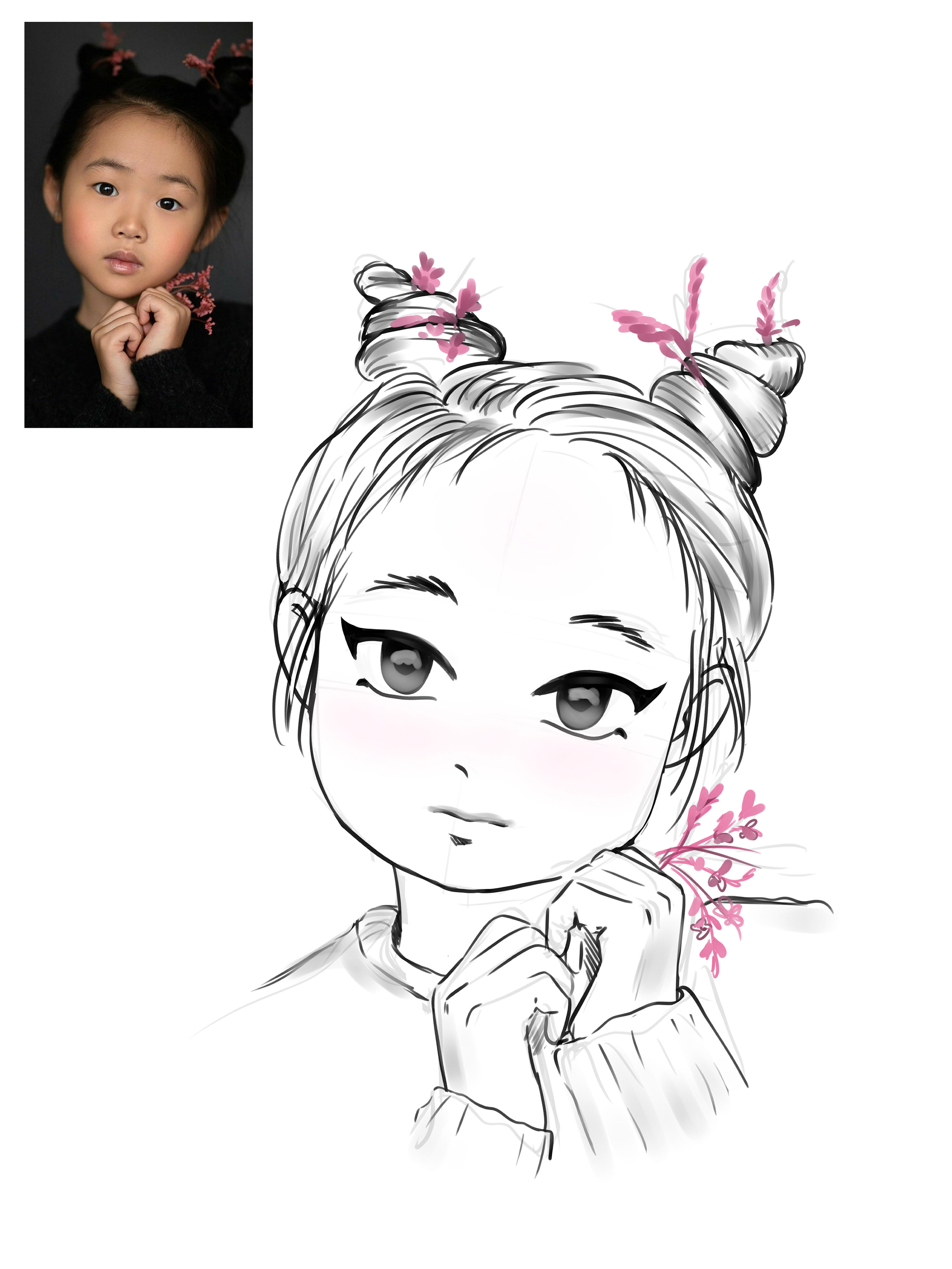 Скетчи по фото людей в аниме / манга стиле — Изображение №9 — Иллюстрация, Графика на Dprofile