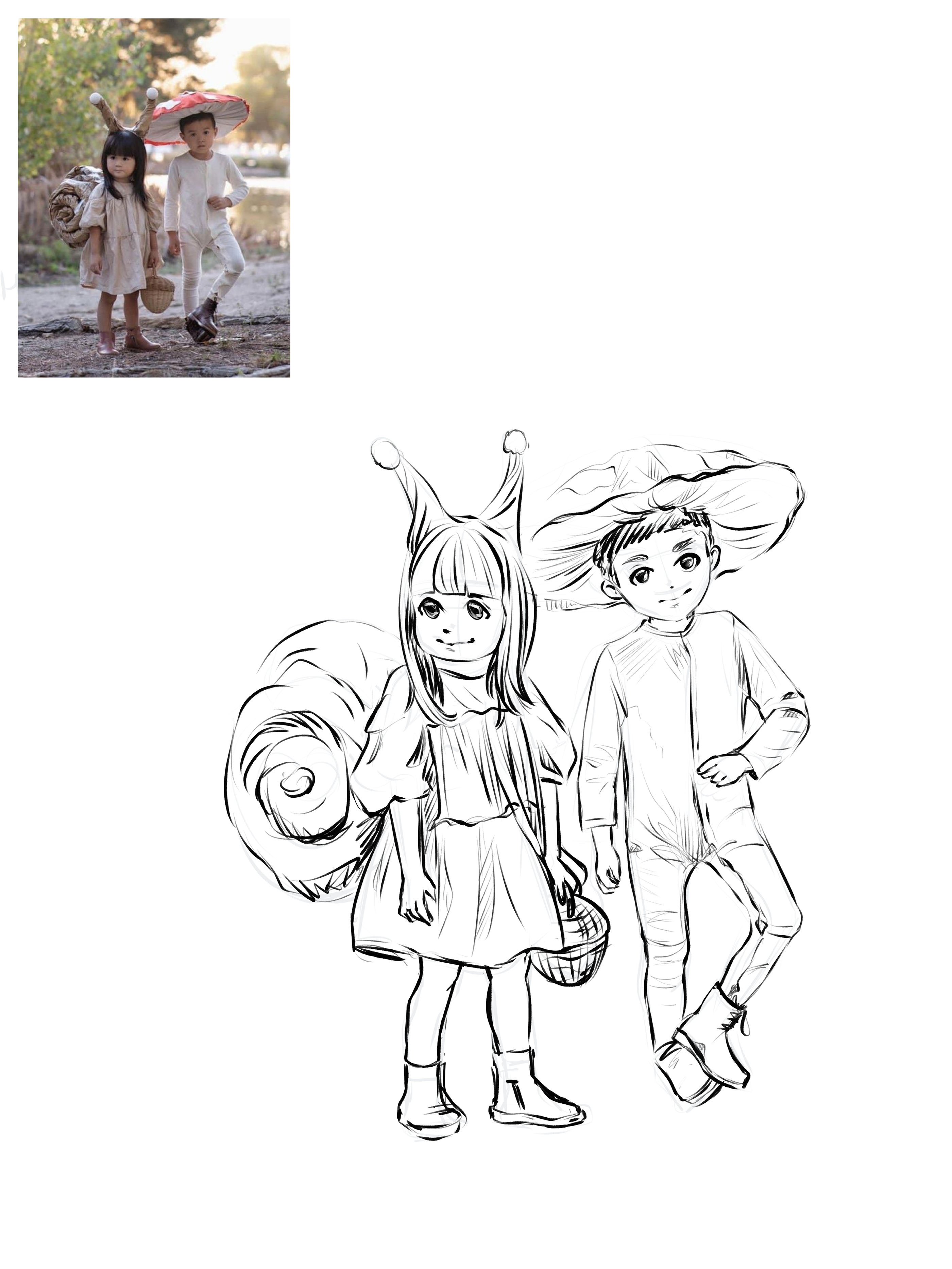 Скетчи по фото людей в аниме / манга стиле — Изображение №18 — Иллюстрация, Графика на Dprofile