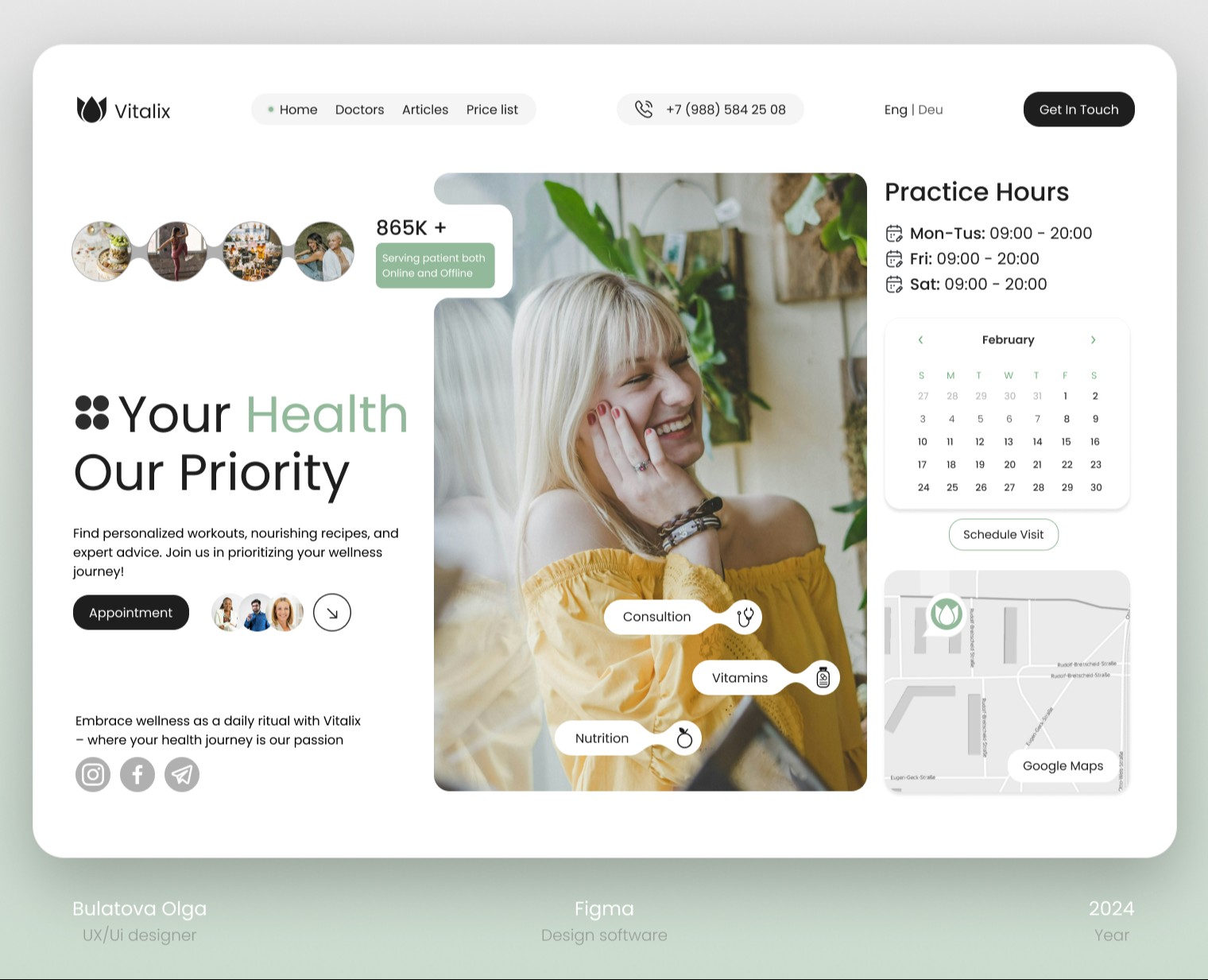 Vitax / Health and sport website — Интерфейсы, Маркетинг на Dprofile
