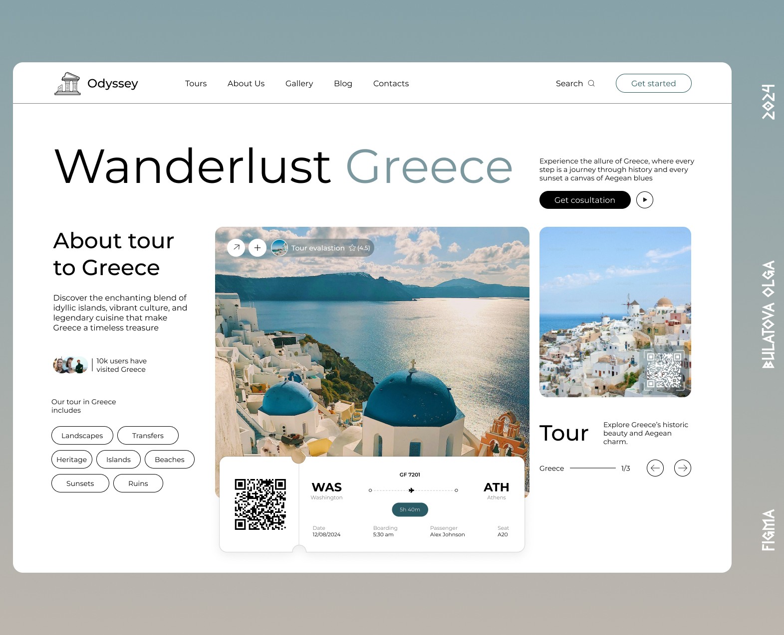 Tour to Greece website — Интерфейсы, Маркетинг на Dprofile