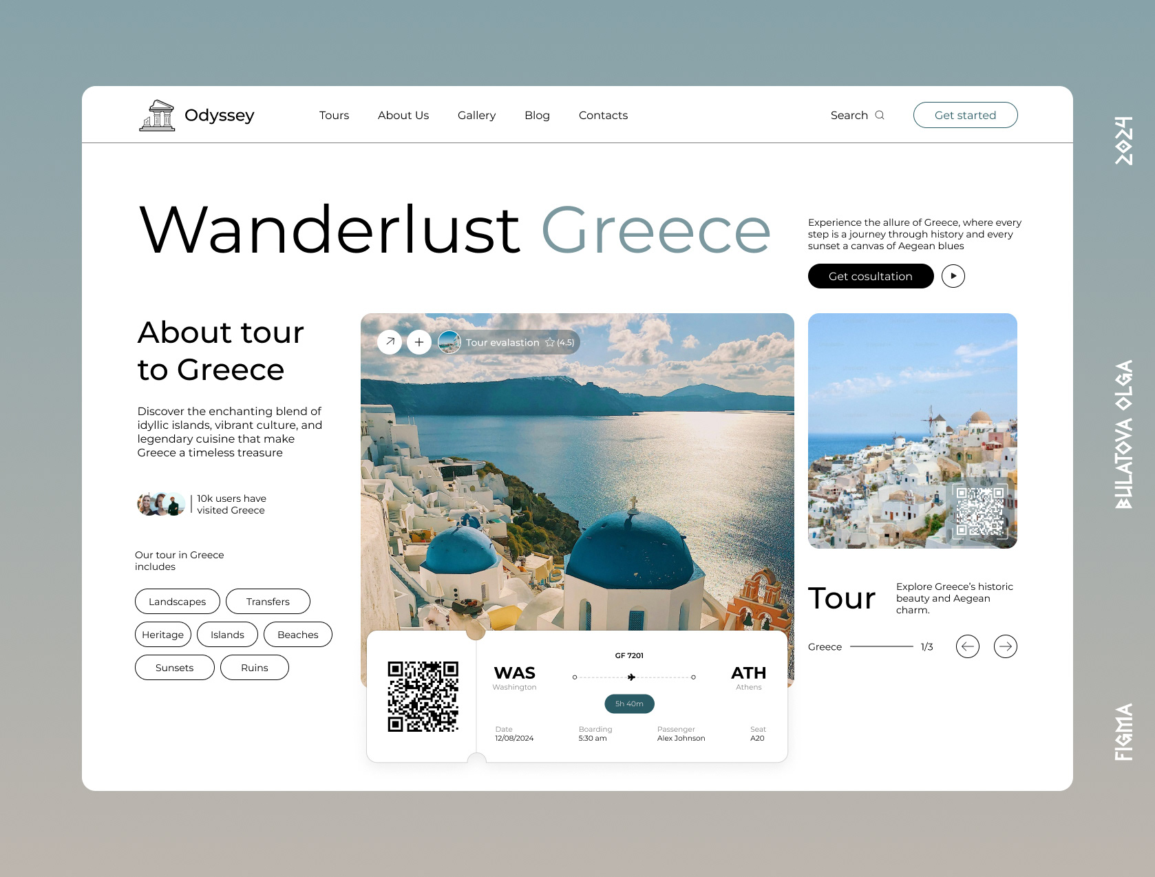 Tour to Greece website — Изображение №1 — Интерфейсы, Маркетинг на Dprofile