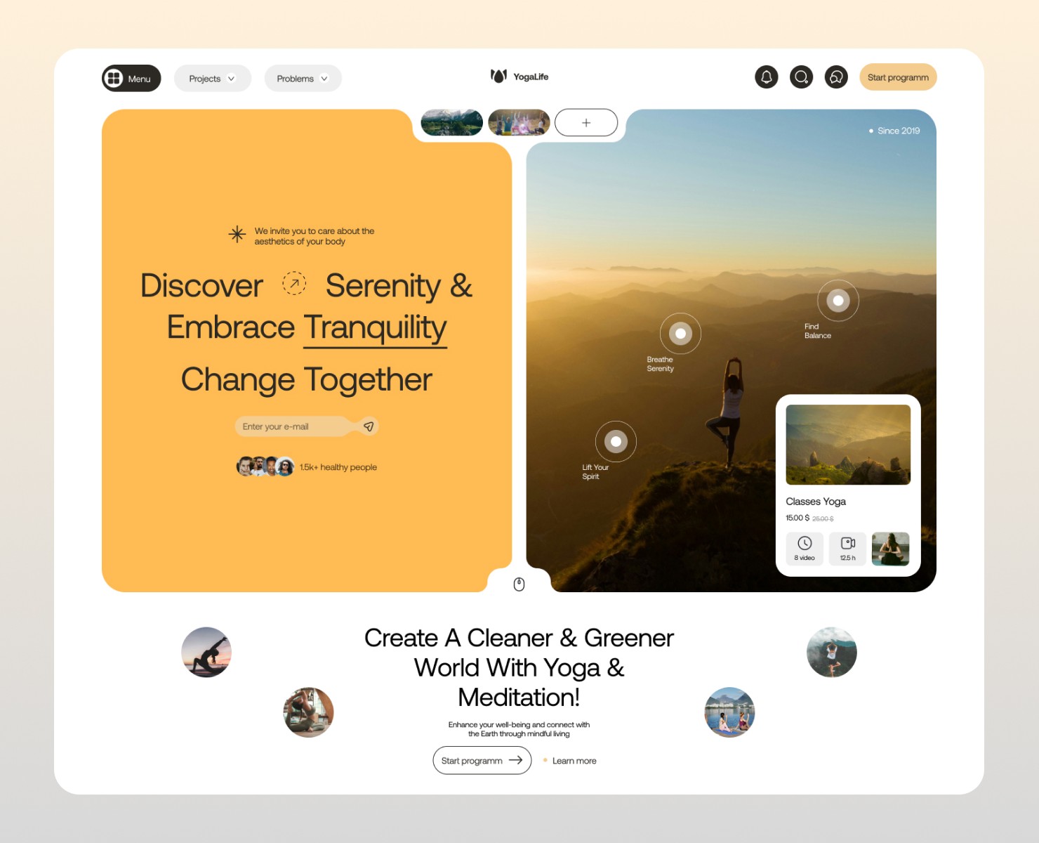 Yoga&Meditation Website — Интерфейсы, Маркетинг на Dprofile