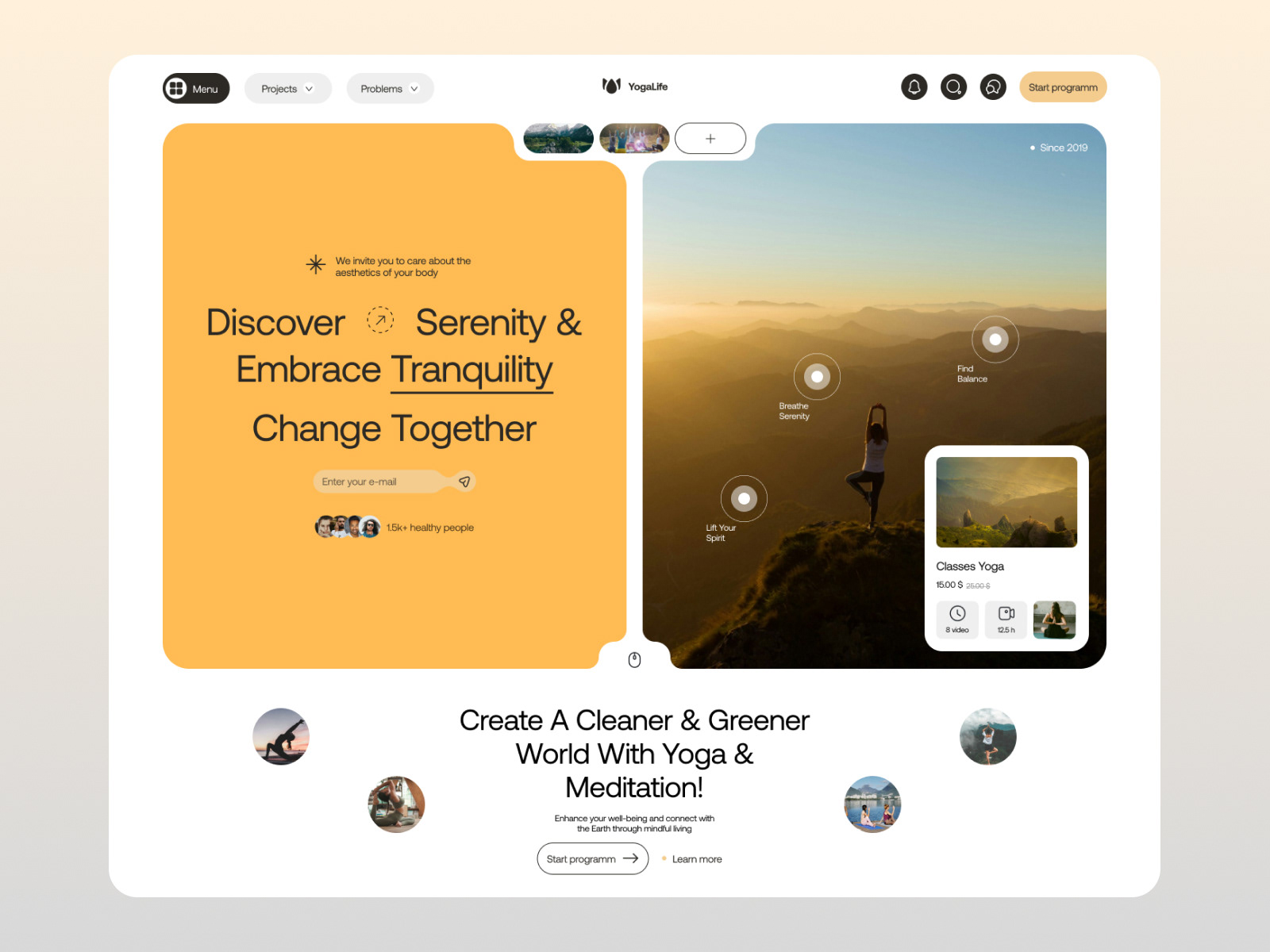 Yoga&Meditation Website — Изображение №1 — Интерфейсы, Маркетинг на Dprofile