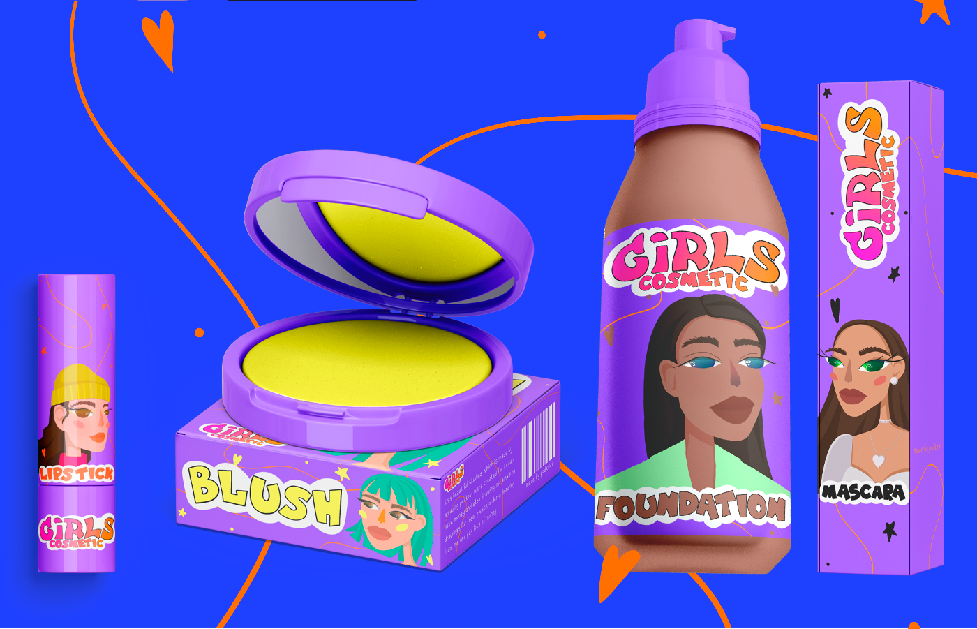 Дизайн упаковки для "Girls cosmetic" — Изображение №2 — Брендинг, Иллюстрация на Dprofile