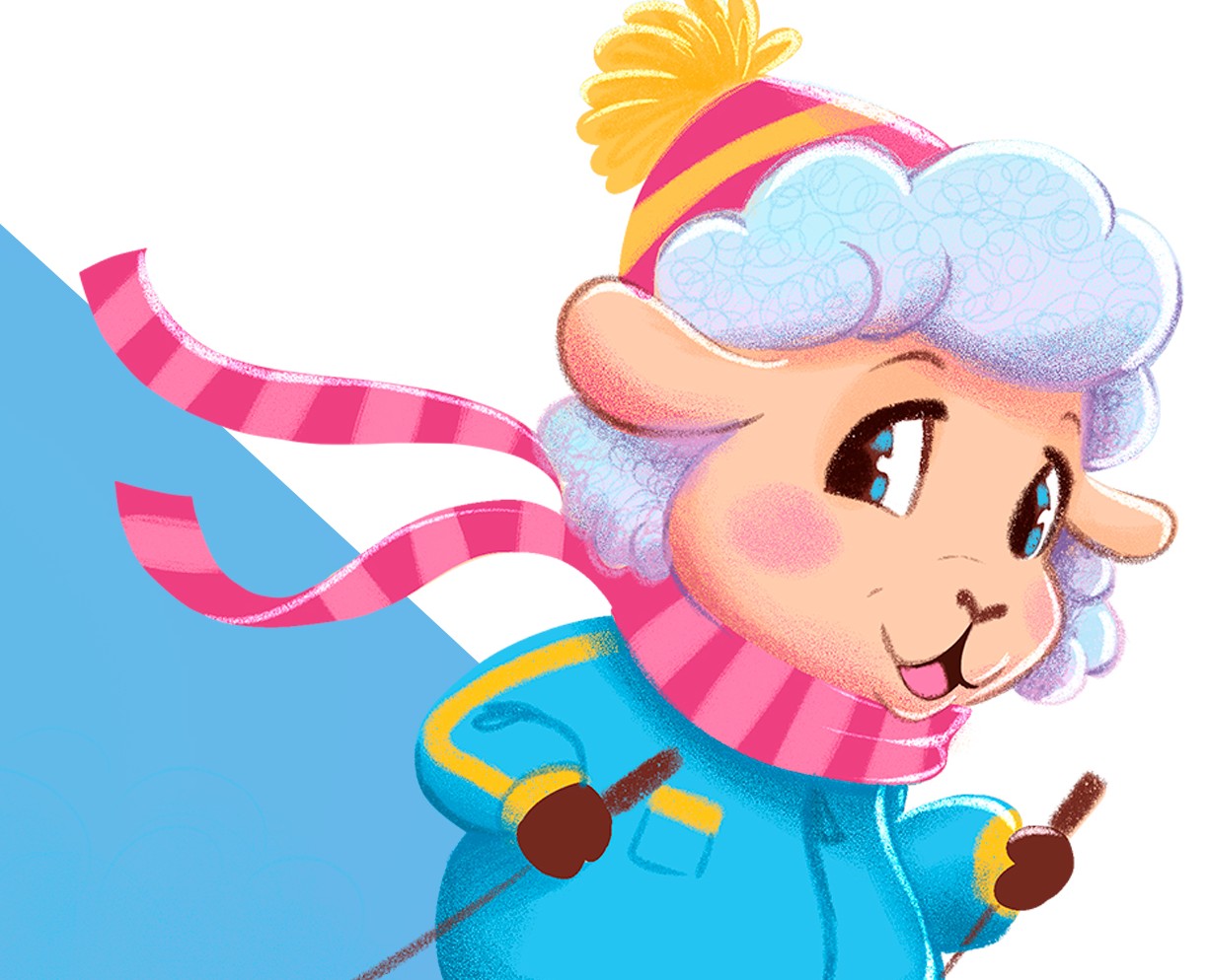 Детская лыжная школа SNOW GO, маскот, бренд персонаж на Dprofile