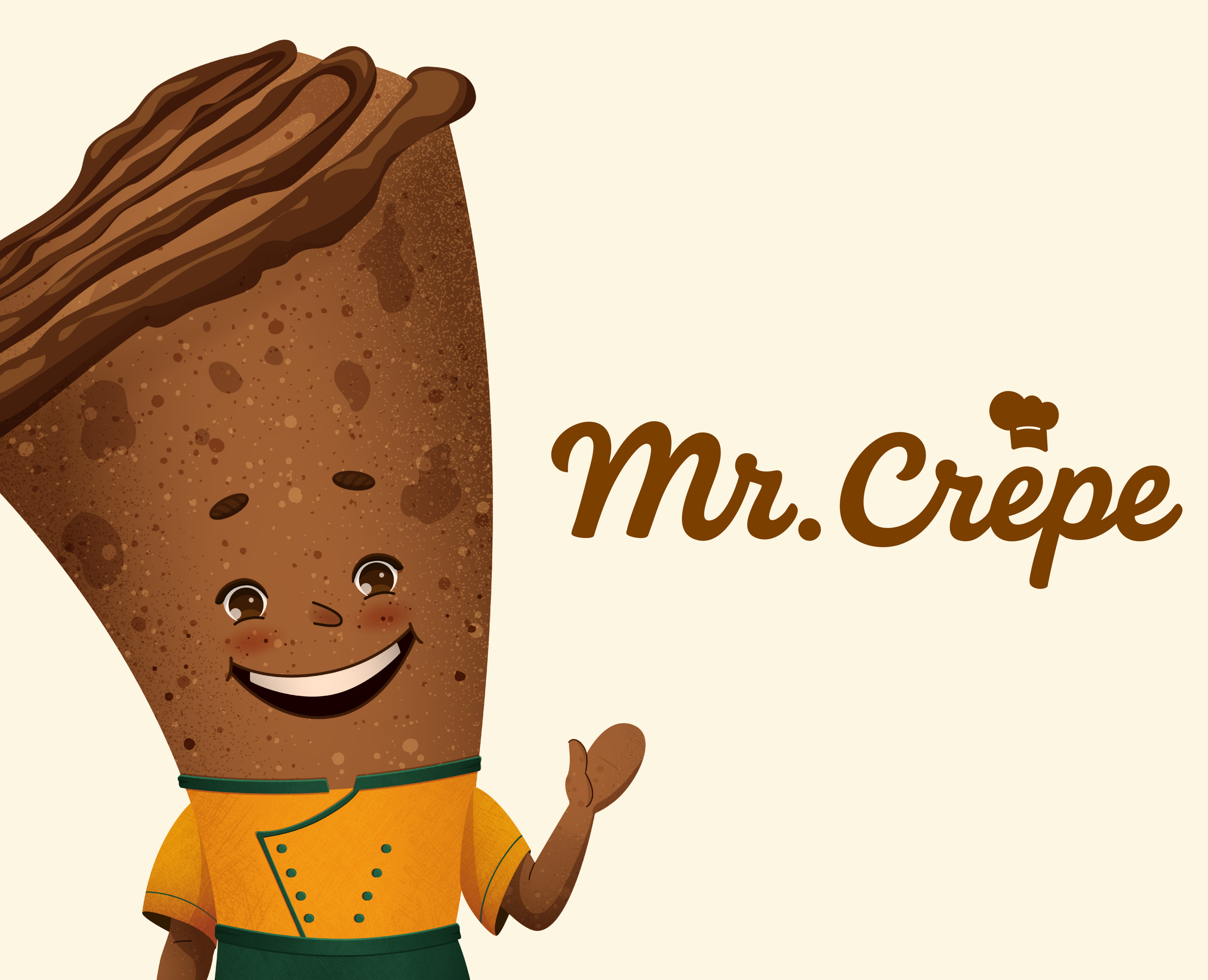 Mr. Crêpe. Бренд-персонаж — Брендинг, Иллюстрация на Dprofile