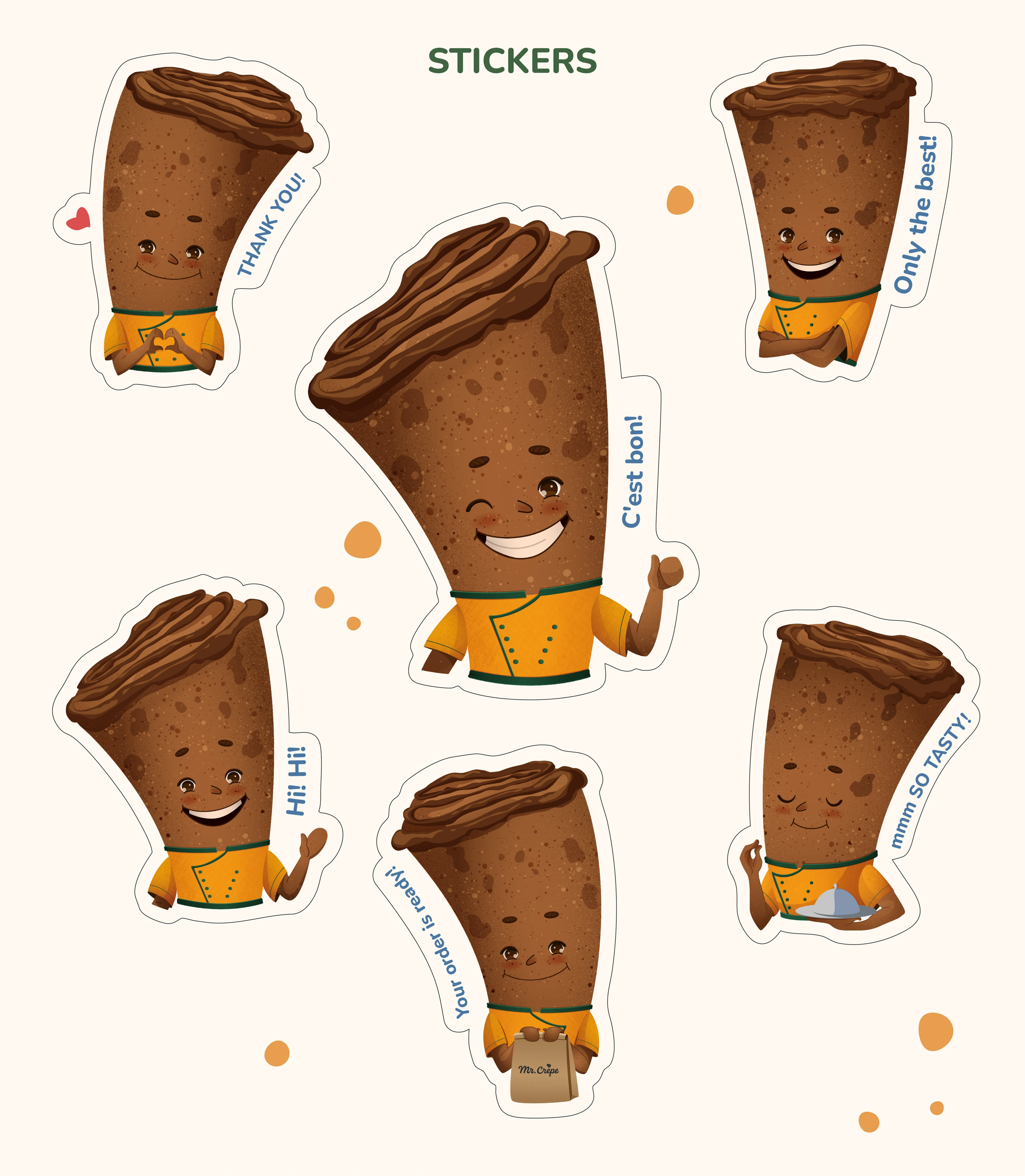 Mr. Crêpe. Бренд-персонаж — Изображение №12 — Брендинг, Иллюстрация на Dprofile