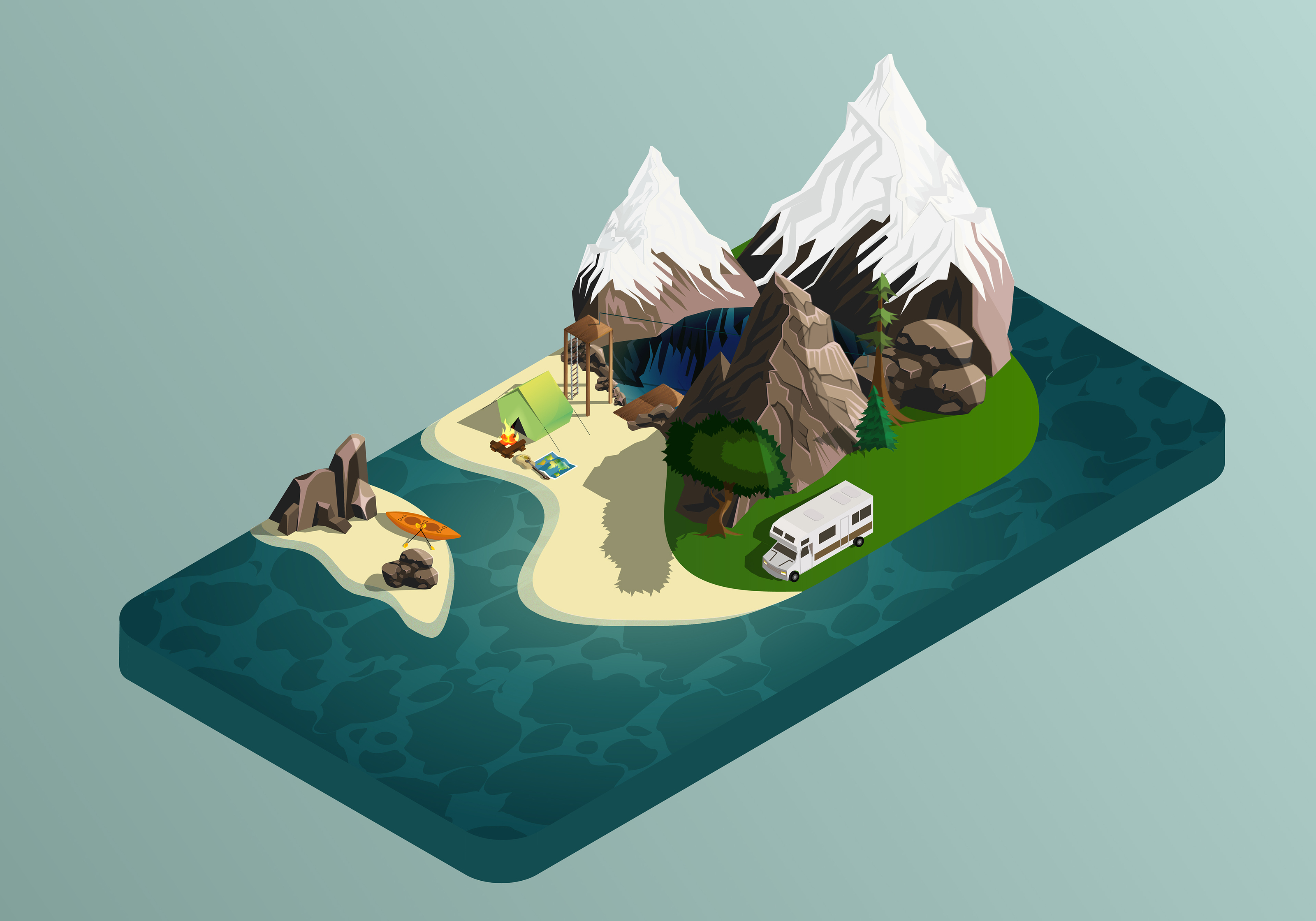 Isometric illustration for travel service concept — Изображение №4 — Иллюстрация на Dprofile