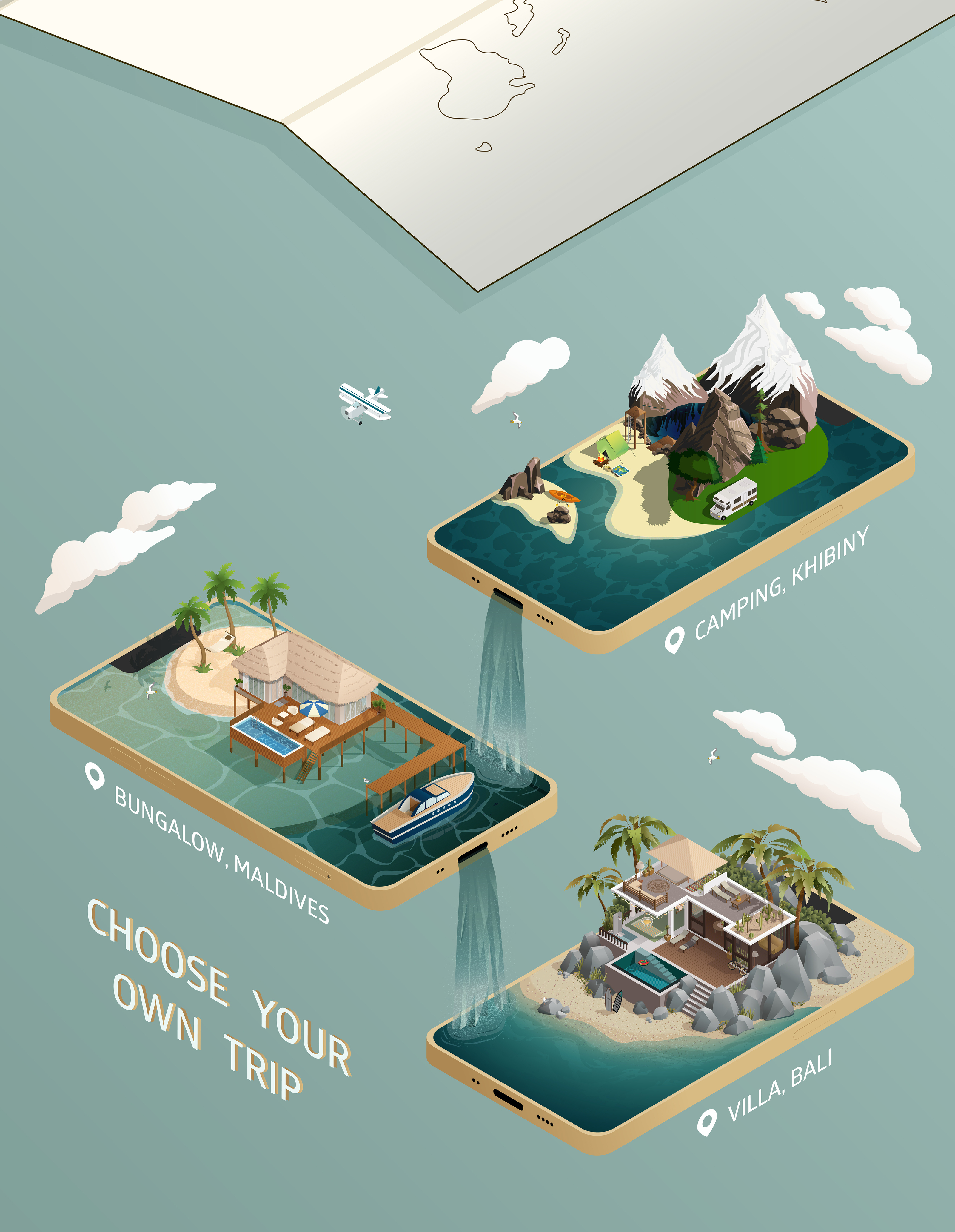 Isometric illustration for travel service concept — Изображение №2 — Иллюстрация на Dprofile