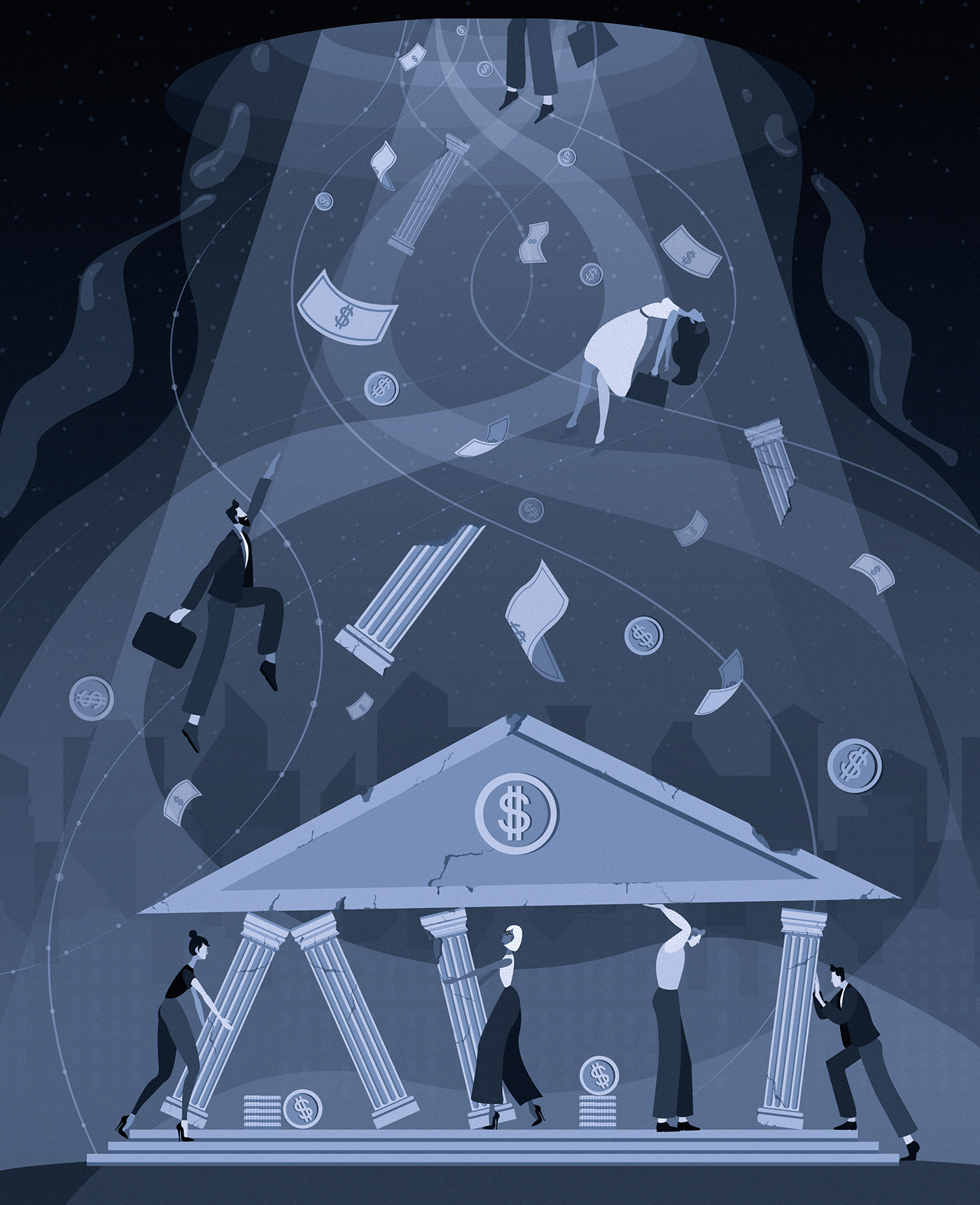 QUARTZ Magazine. Сoncepts of illustrations for article — Изображение №11 — Иллюстрация, Графика на Dprofile