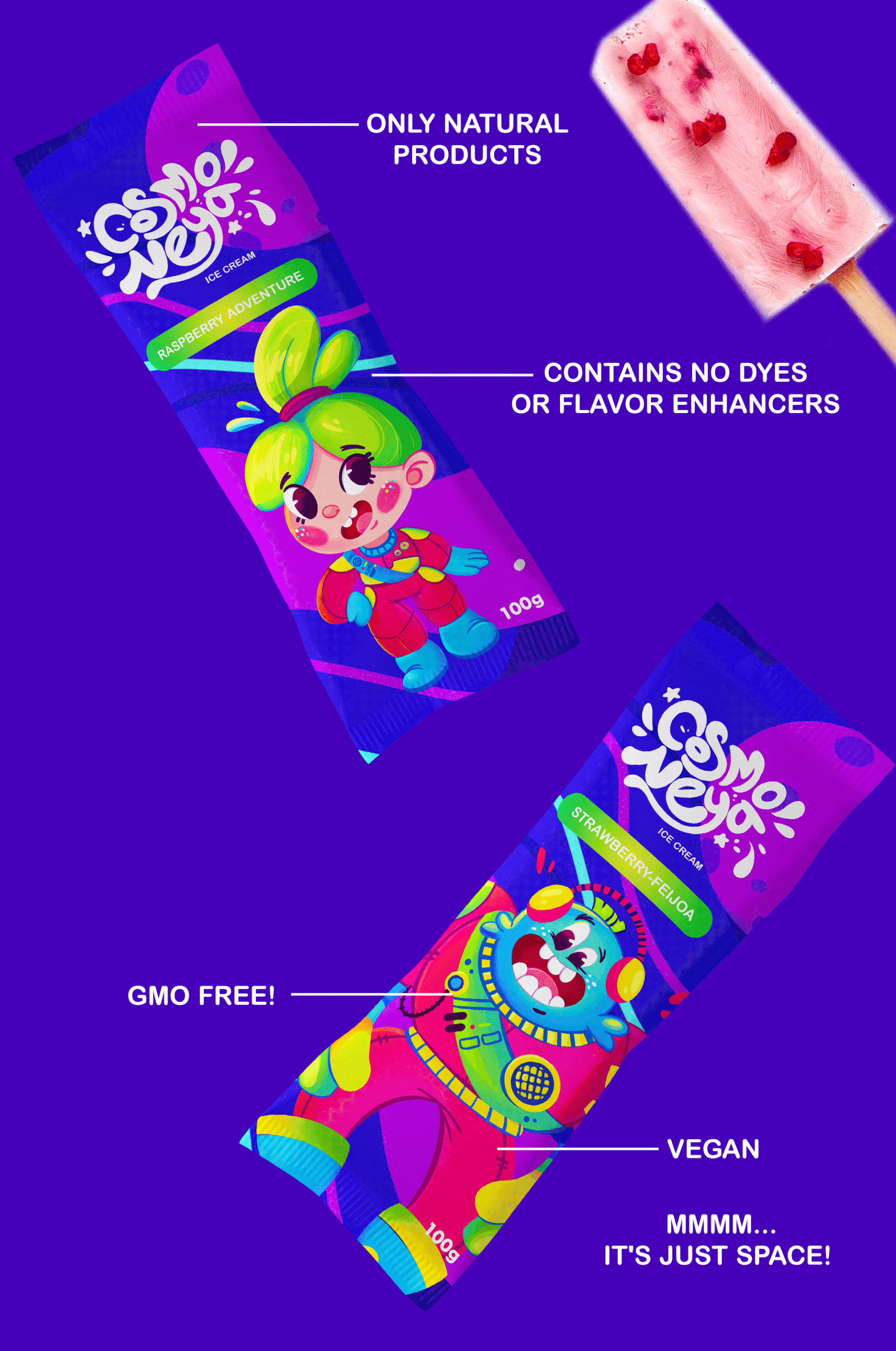 Brand characters for "Cosmo Neya" ice cream brand — Изображение №4 — Иллюстрация, Анимация на Dprofile