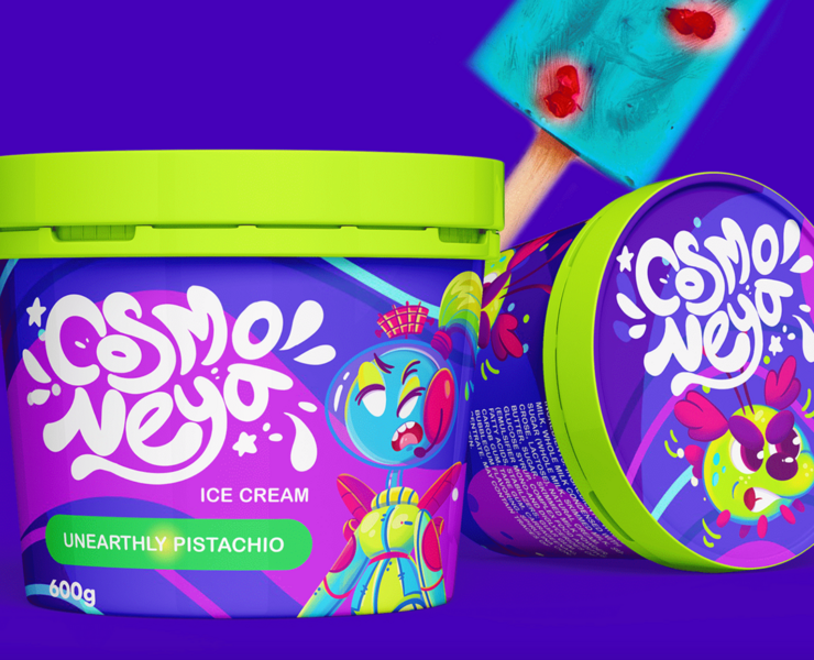Brand characters for "Cosmo Neya" ice cream brand на Dprofile