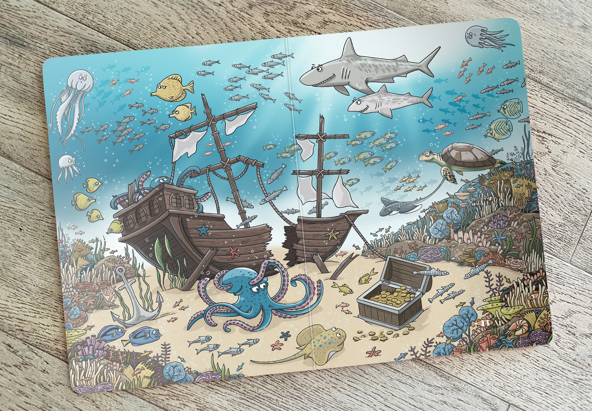 Children's Wimmelbuch Book Illustration «Under the Sea» — Изображение №4 — Иллюстрация на Dprofile