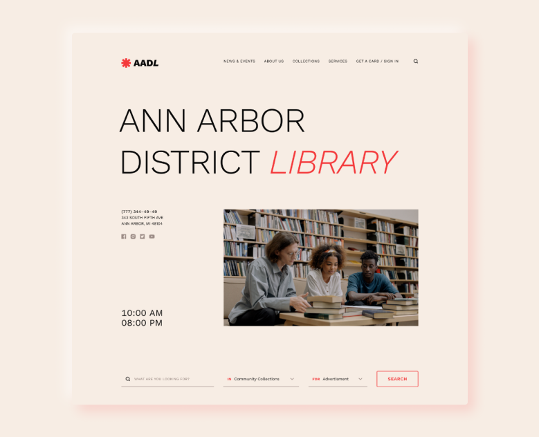 Ann Arbor District Library Website Redesign — Интерфейсы, Брендинг на Dprofile