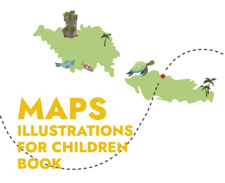 MAPS ILLUSTRATIONS FOR CHILDREN BOOK — Иллюстрация на Dprofile