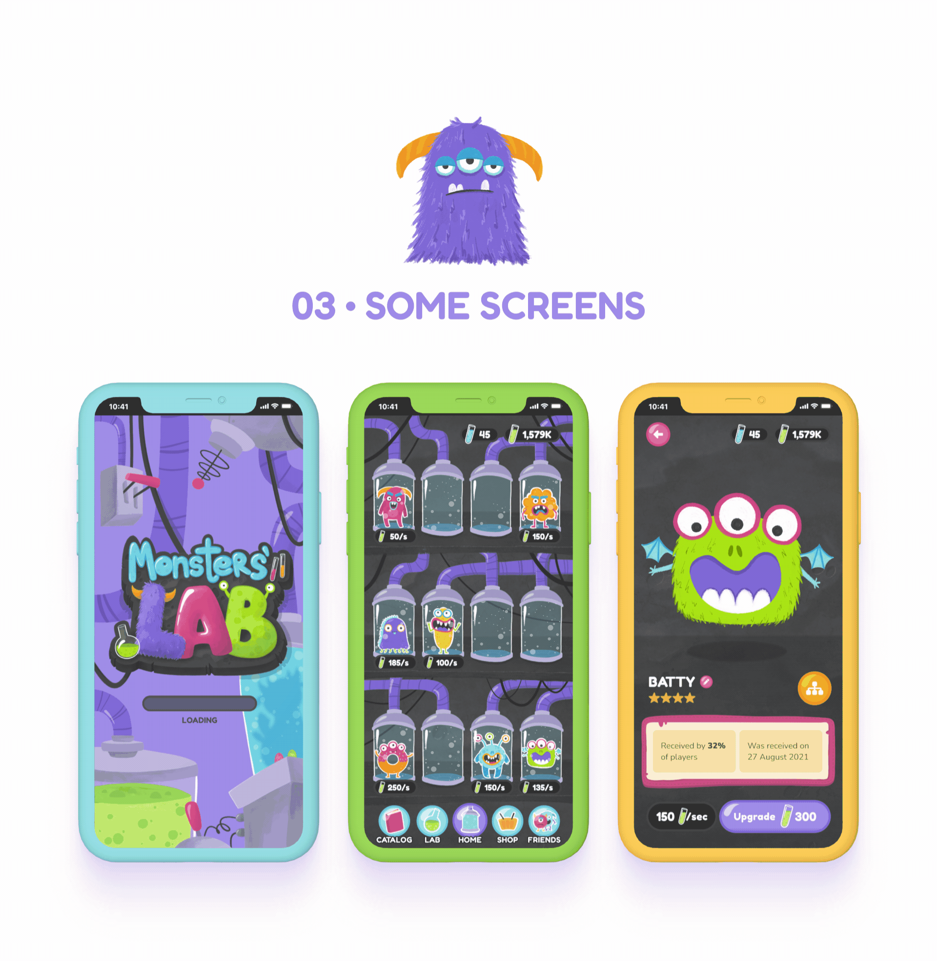 Monsters' Lab Concept Game UX/UI Design — Изображение №6 — Иллюстрация, Анимация на Dprofile
