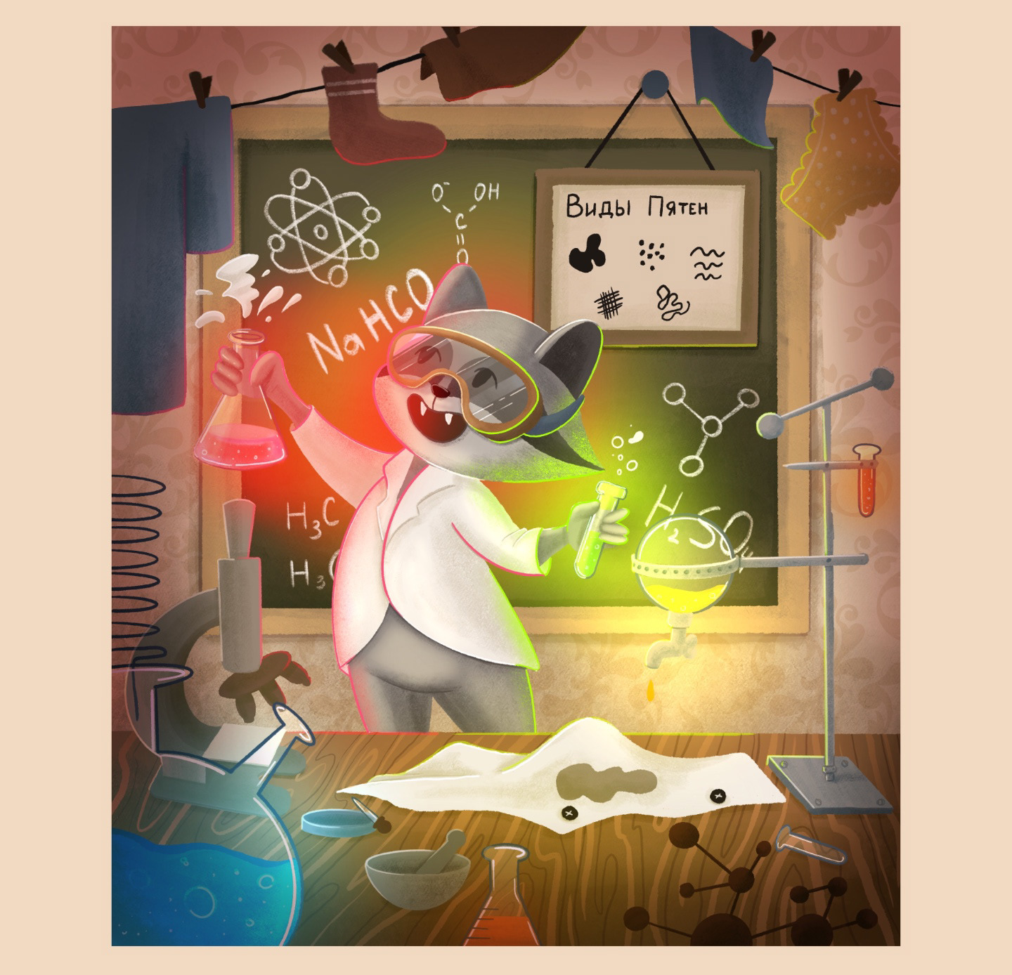 Raccoon Chemist — Изображение №2 — Иллюстрация на Dprofile