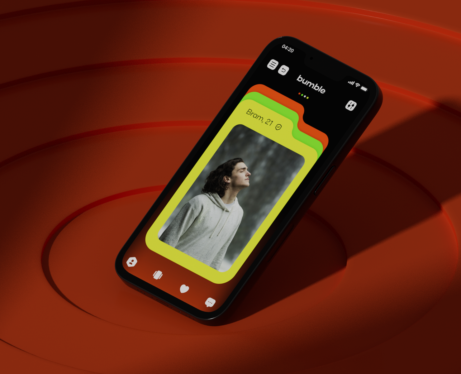 Bumble redesign 3D shot interface | Редизайн Bumble — Интерфейсы, 3D на Dprofile