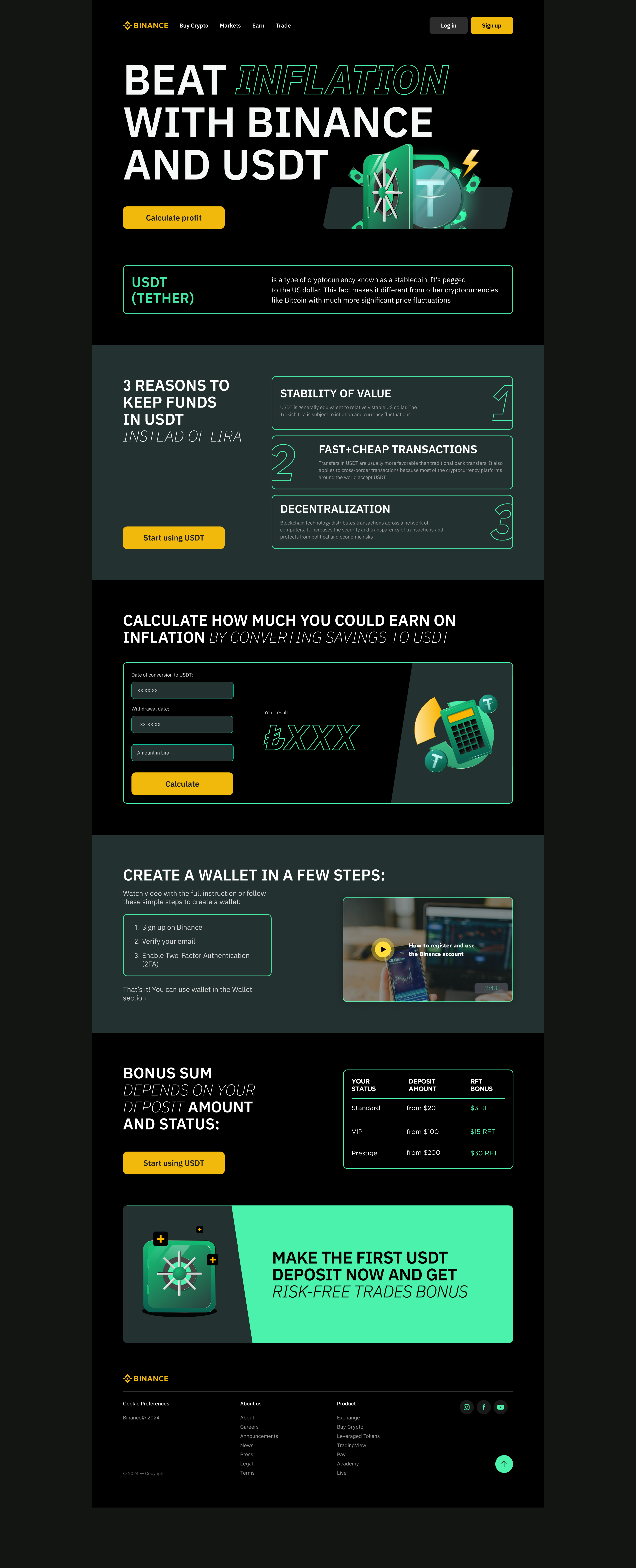 USDT Landing page — Изображение №3 — Интерфейсы, Иллюстрация на Dprofile