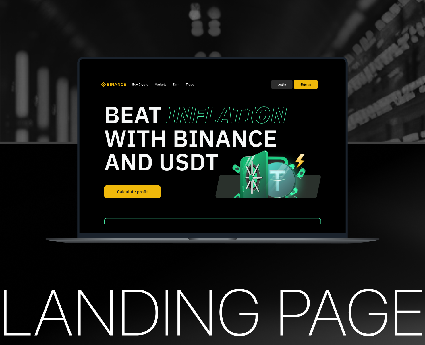 USDT Landing page — Интерфейсы, Иллюстрация на Dprofile