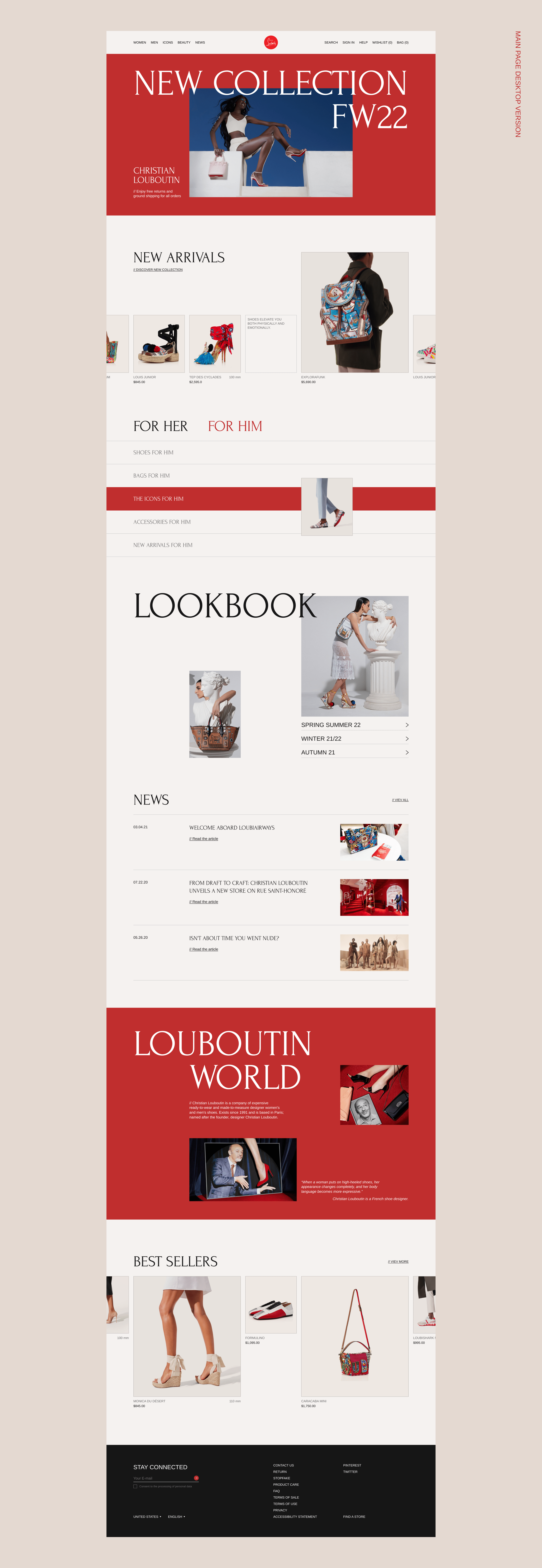 Online Boutique Christian Louboutin redesign concept — Изображение №2 — Интерфейсы на Dprofile