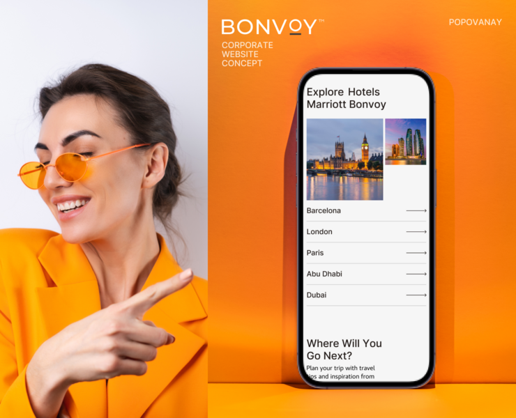 Corporate website concept Marriott Bonvoy — Интерфейсы на Dprofile