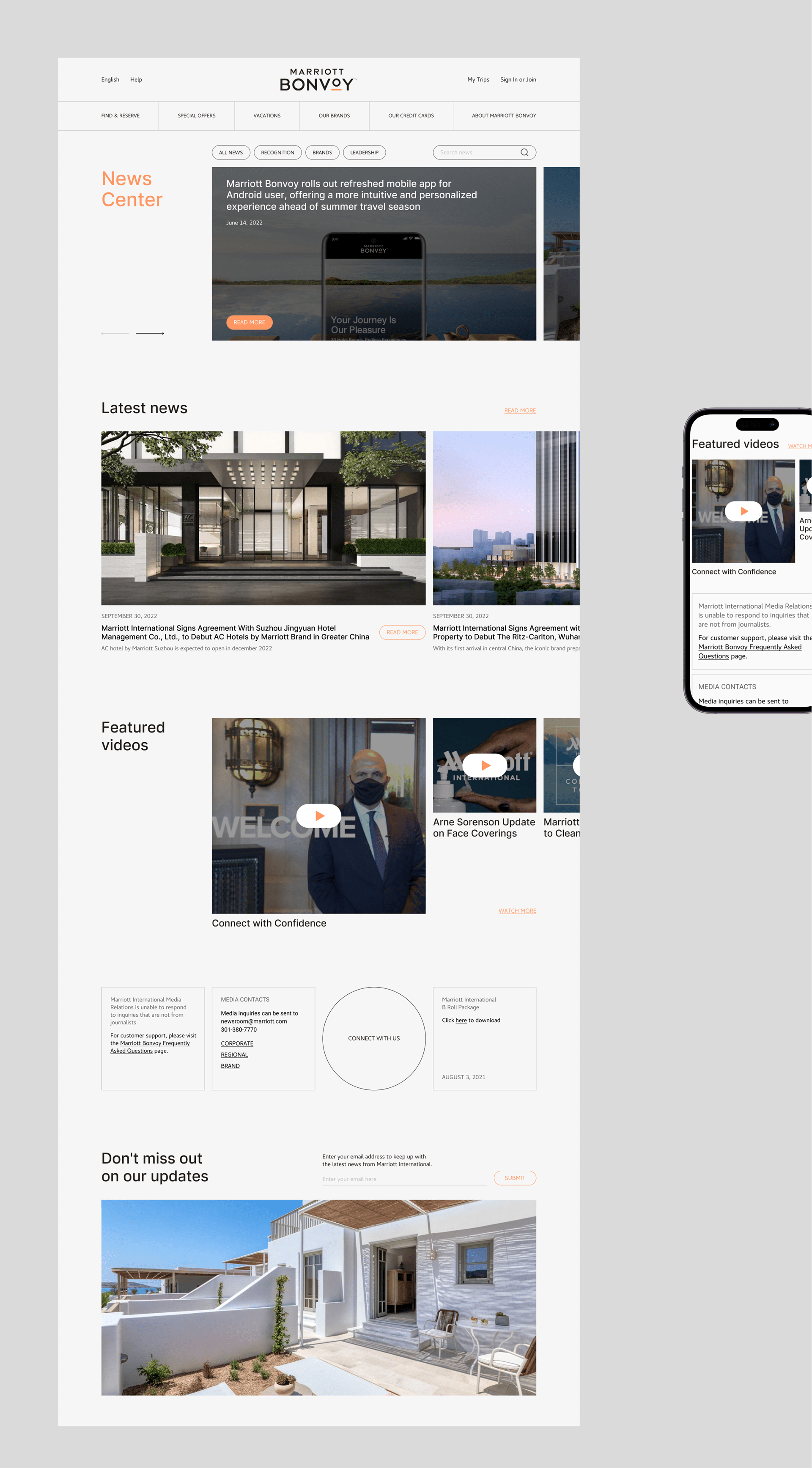 Corporate website concept Marriott Bonvoy — Изображение №8 — Интерфейсы на Dprofile