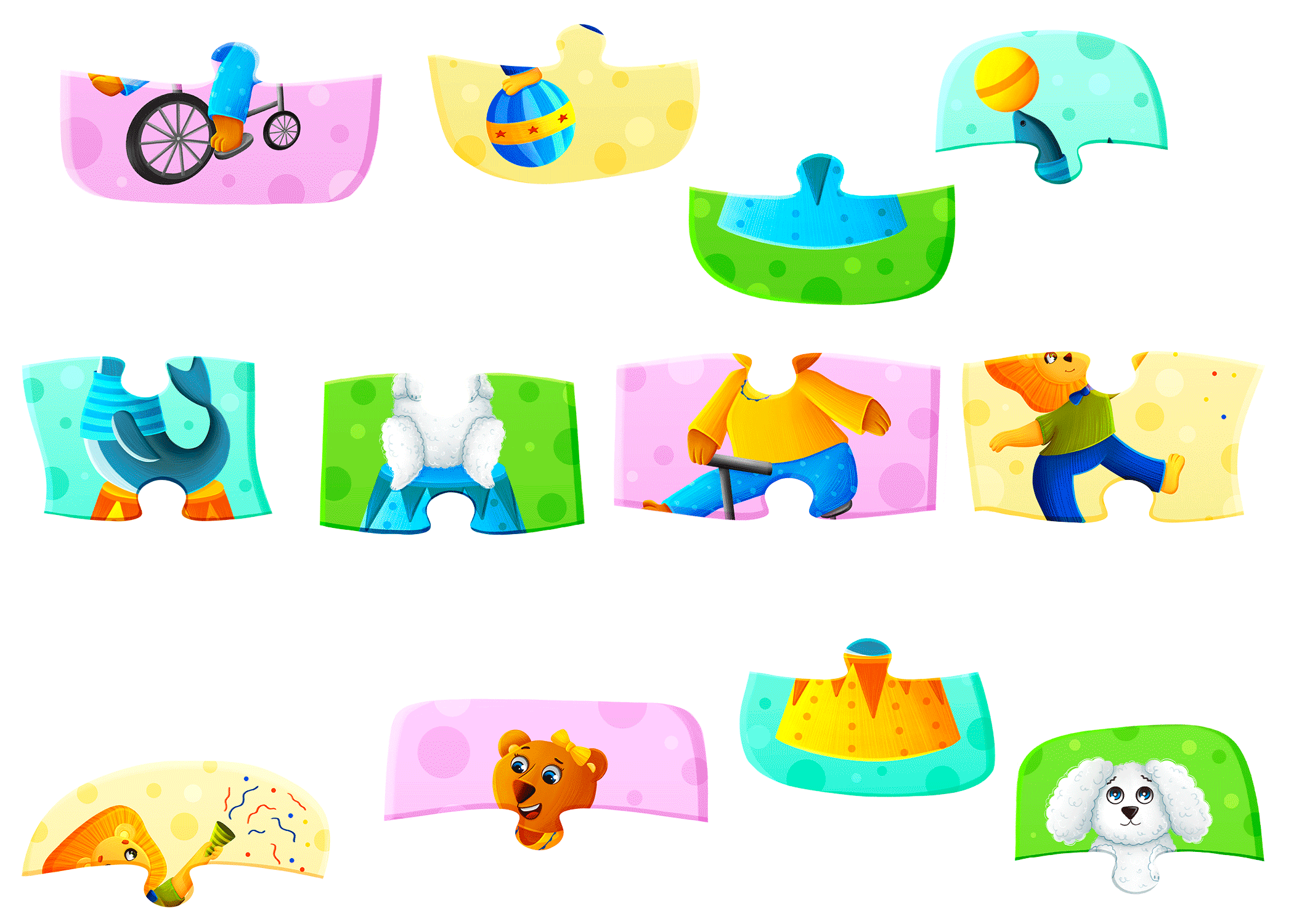 Children's puzzles "Circus" — Изображение №9 — Иллюстрация на Dprofile