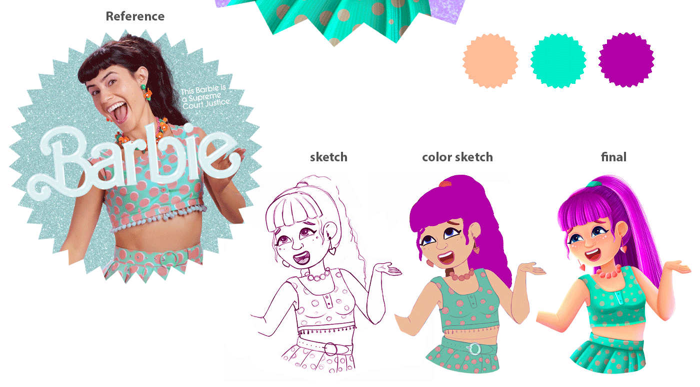 Разработка персонажей "Барби" — Изображение №6 — Иллюстрация, Анимация на Dprofile