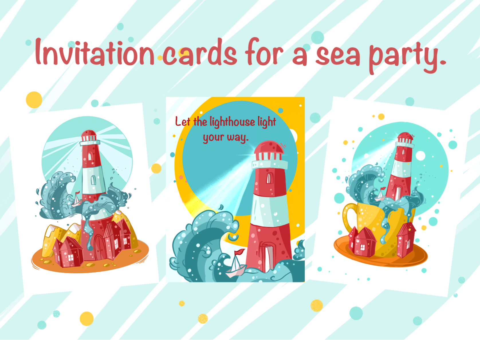 Invitation cards for a sea party. — Изображение №6 — Иллюстрация на Dprofile