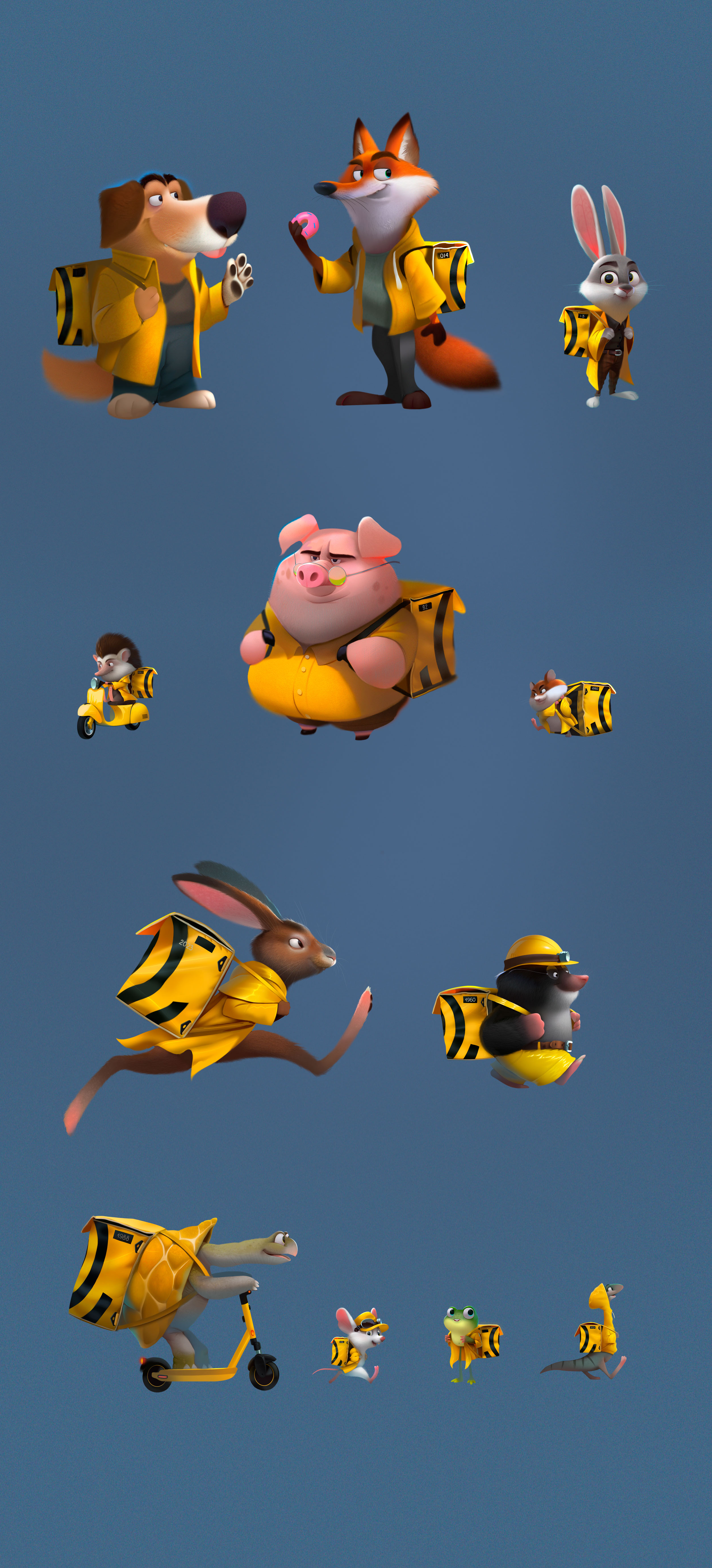 Yandex delivery. Cute animals. — Изображение №14 — Иллюстрация на Dprofile