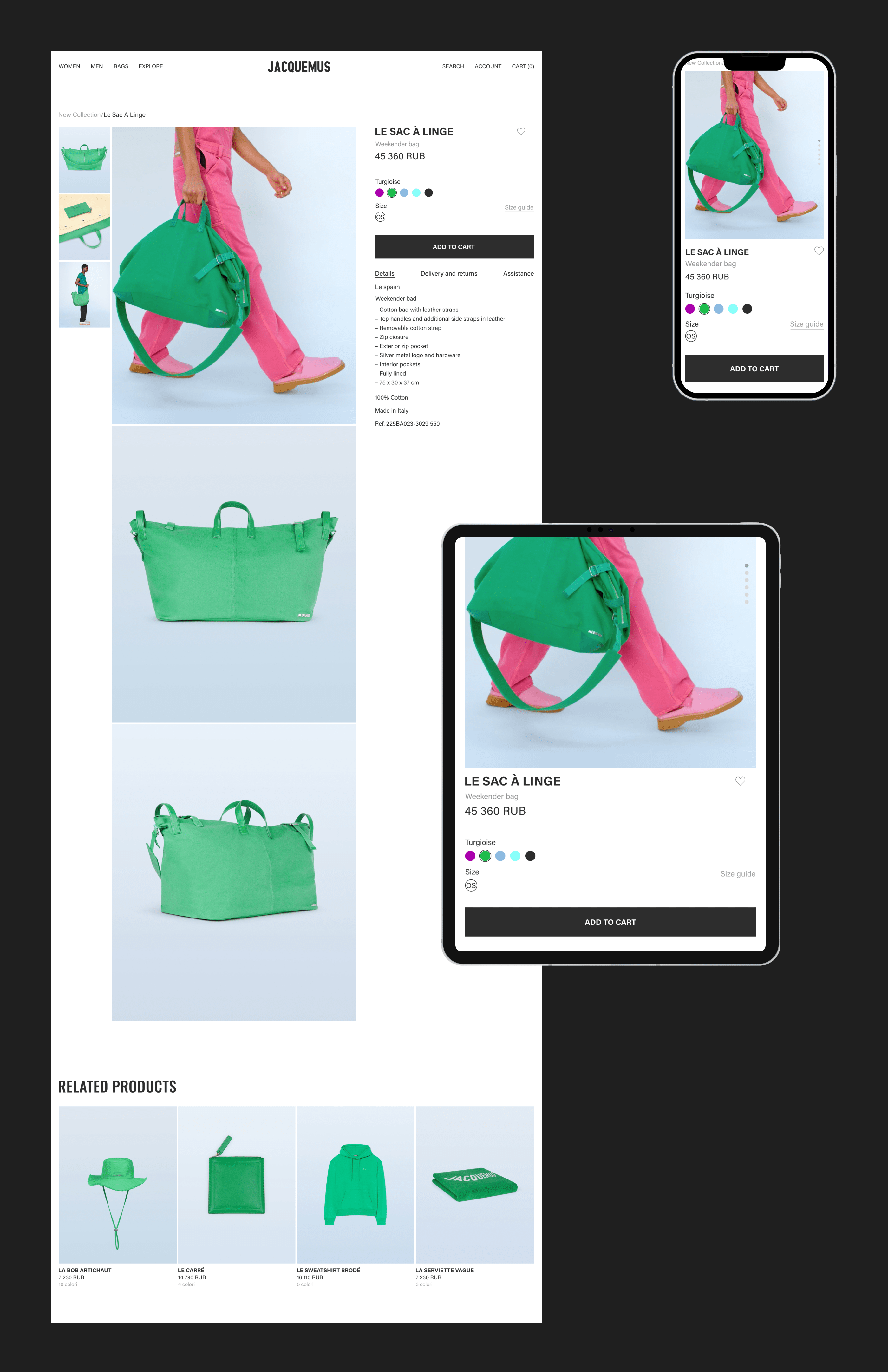 JACQUEMUS | E-commerce Redesign — Изображение №6 — Интерфейсы, Брендинг на Dprofile
