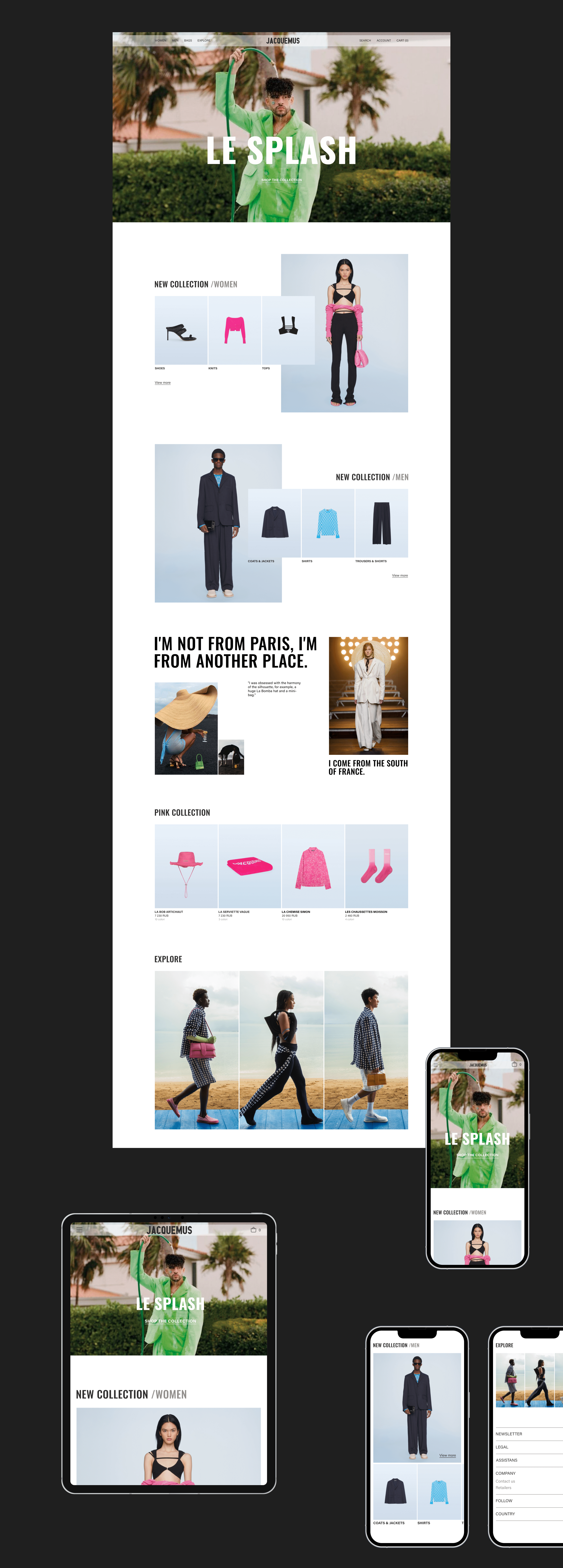 JACQUEMUS | E-commerce Redesign — Изображение №2 — Интерфейсы, Брендинг на Dprofile