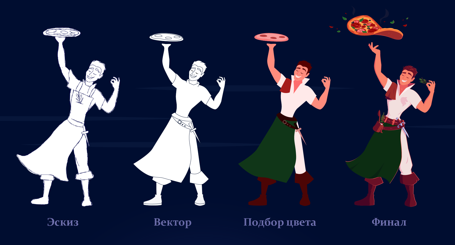 Вооруженные повара. Дизайн персонажей для гастробара — Изображение №4 — Брендинг, Иллюстрация на Dprofile