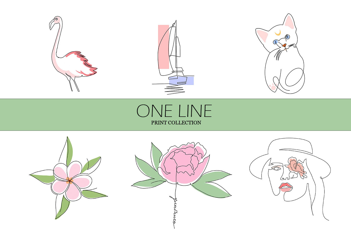One line collection prints/ Принты на футболки — Изображение №1 — Брендинг, Иллюстрация на Dprofile