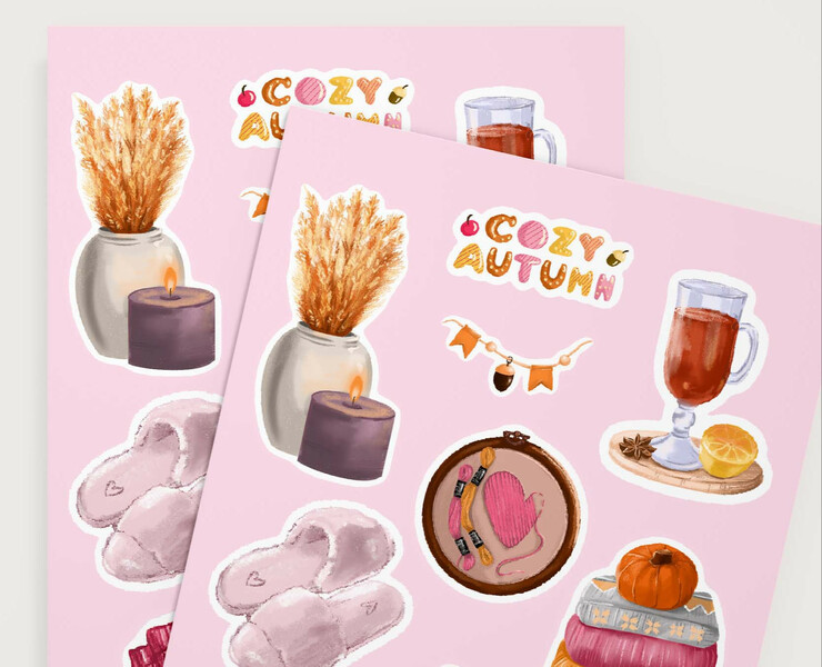 Stickerpack "Cozy Autumn"/ Стикерпак, стикеры — Иллюстрация, Графика на Dprofile