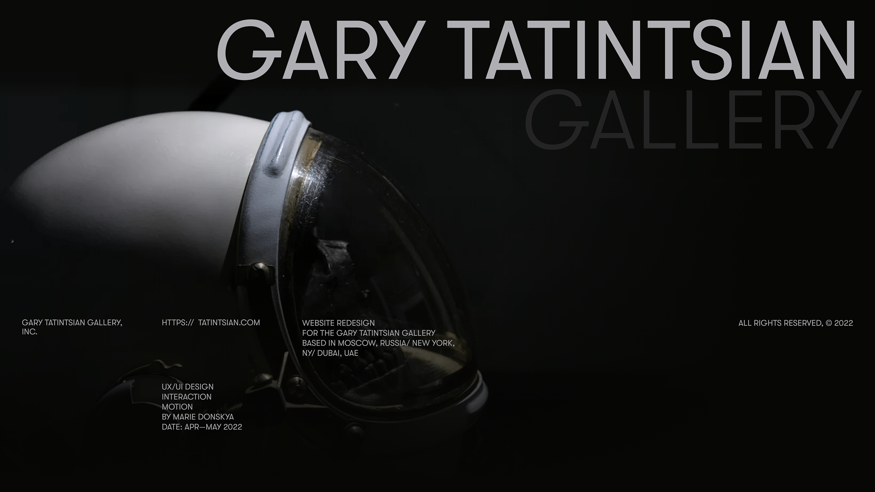 GARY TATINTSIAN GALLERY — Изображение №1 — Интерфейсы, Брендинг на Dprofile