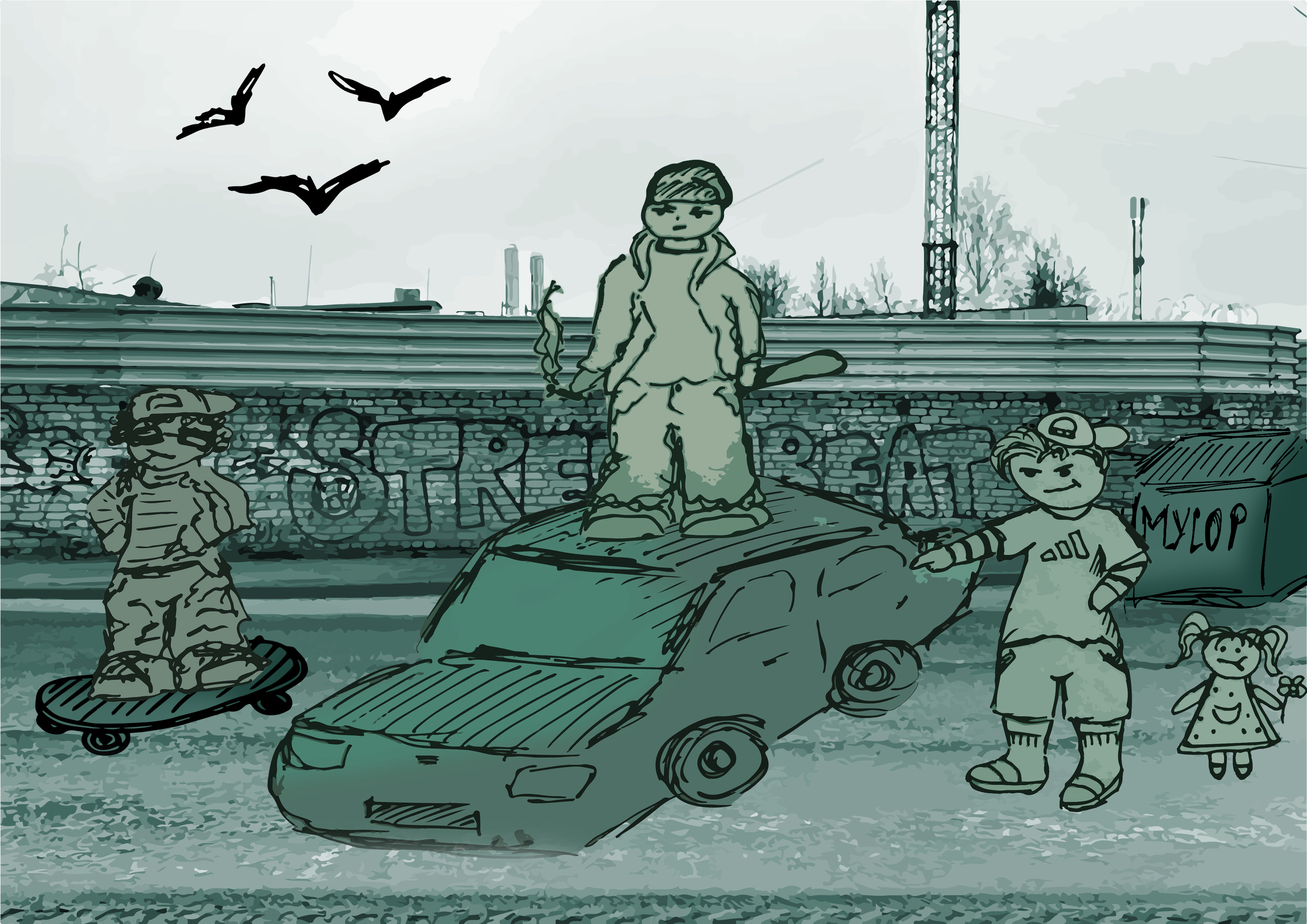 City Street Life — Изображение №1 — Иллюстрация, Графика на Dprofile