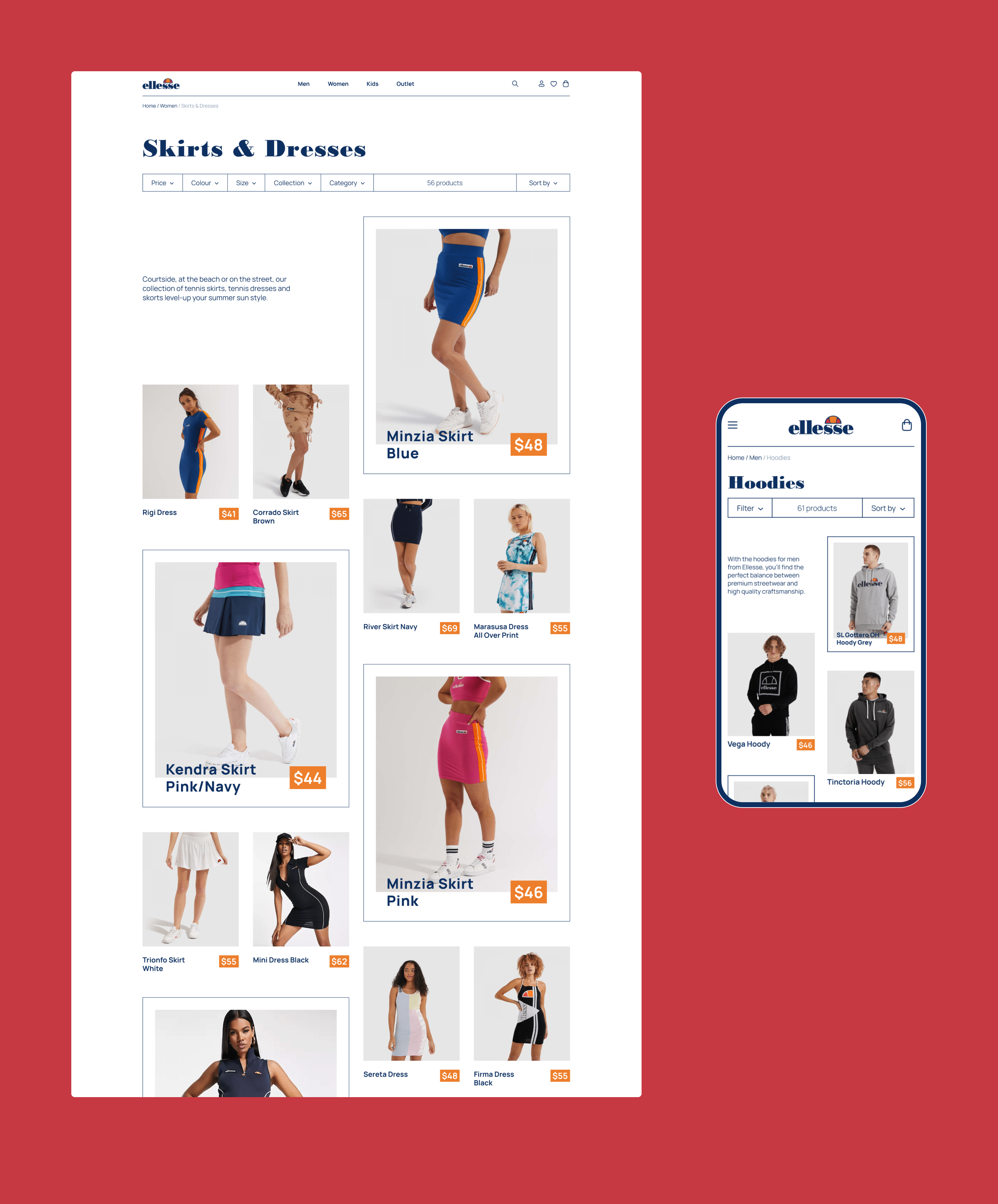 ellesse / e-commerce redesign concept — Изображение №4 — Интерфейсы, Графика на Dprofile