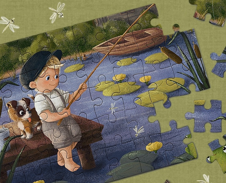 «Летние прогулки». Серия иллюстраций для пазлов — Иллюстрация на Dprofile