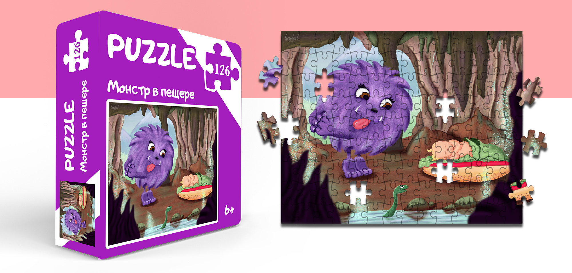 Дизайн пазлов с монстрами для детей — Изображение №2 — Брендинг, Иллюстрация на Dprofile