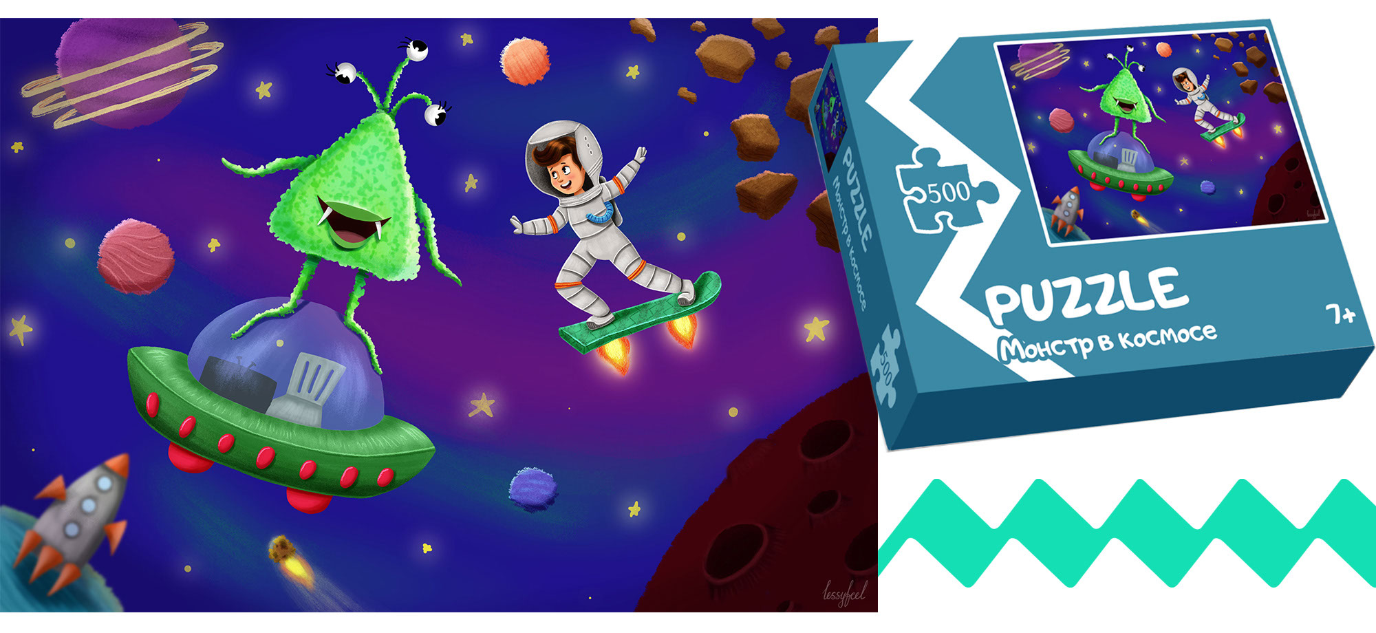 Дизайн пазлов с монстрами для детей — Изображение №12 — Брендинг, Иллюстрация на Dprofile